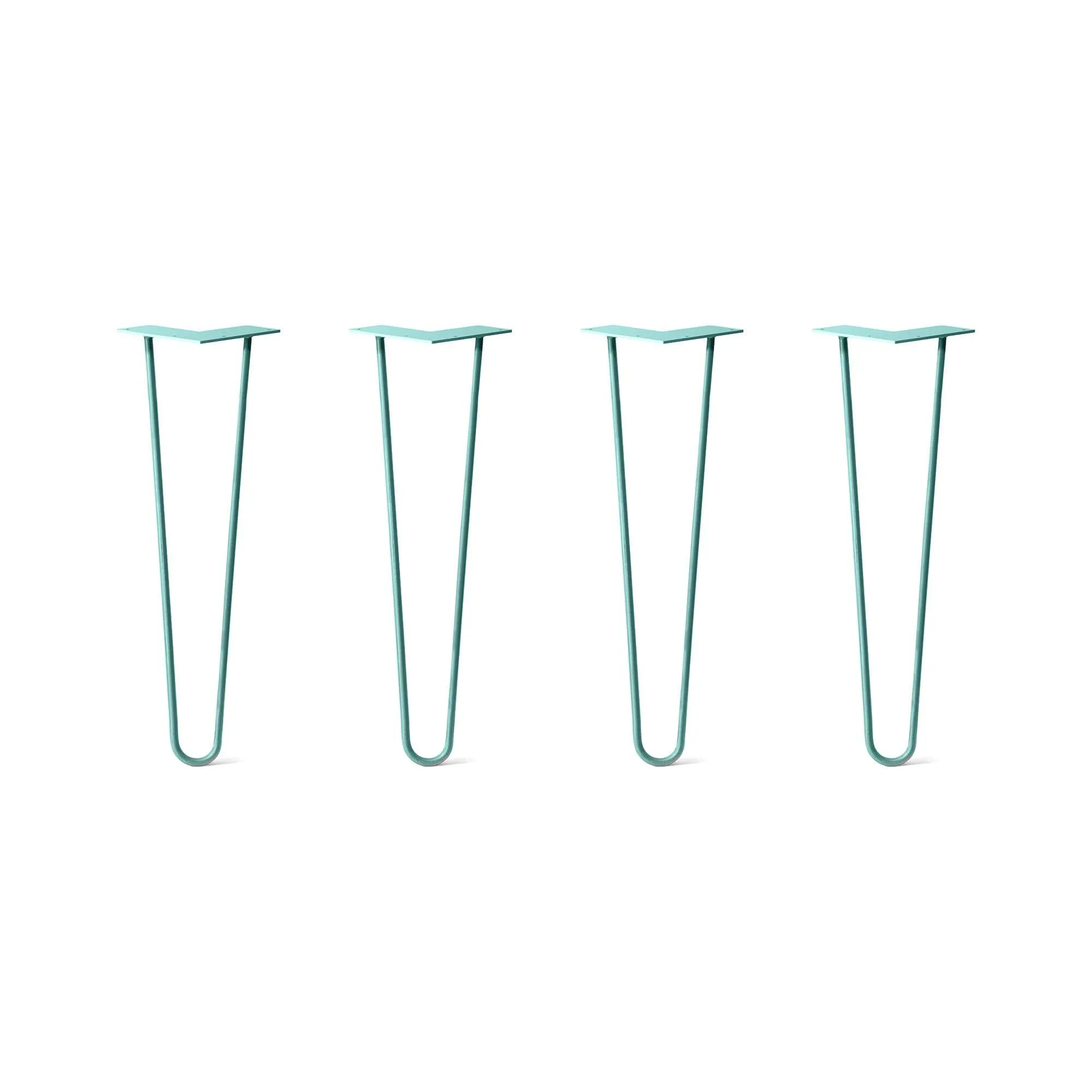 Hairpin Legs Set of 4, 2-Rod Design - Turquoise Powder Coated Finish