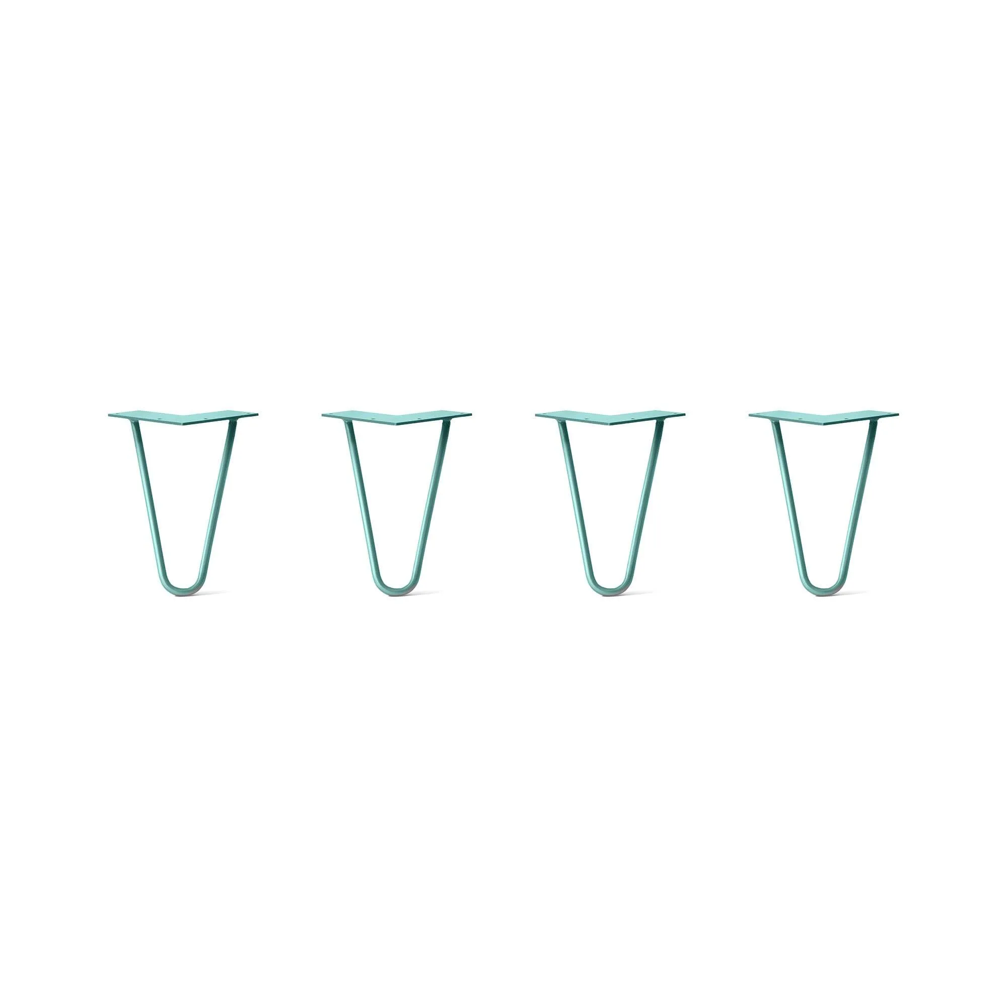 Hairpin Legs Set of 4, 2-Rod Design - Turquoise Powder Coated Finish