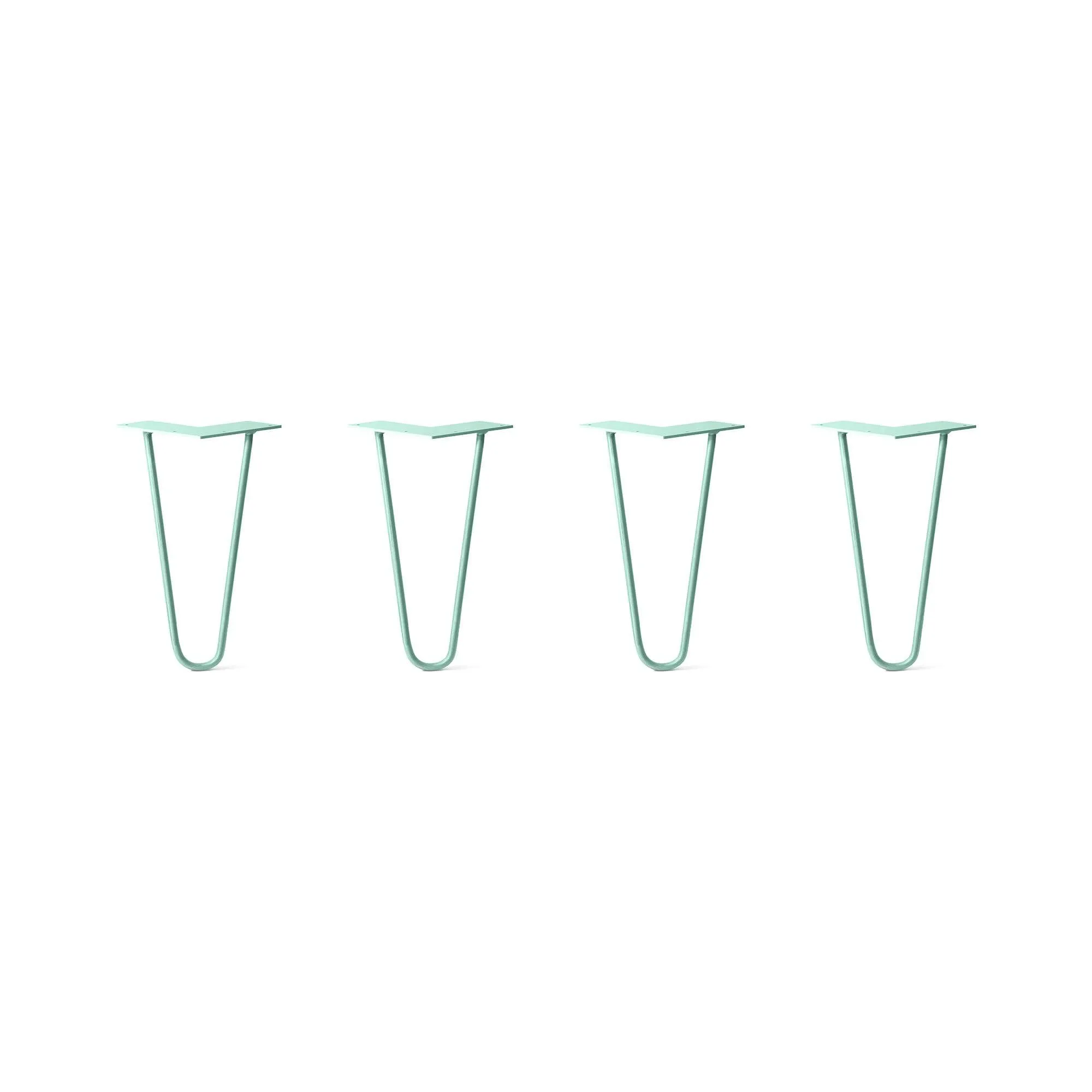 Hairpin Legs Set of 4, 2-Rod Design - Turquoise Powder Coated Finish