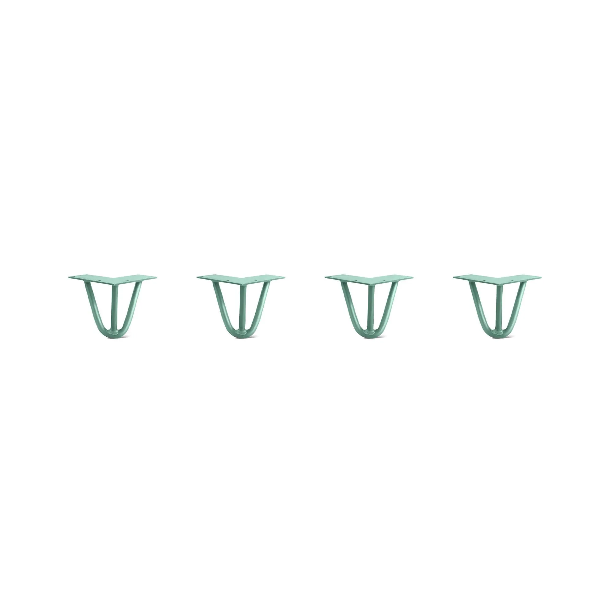 Hairpin Legs Set of 4, 3-Rod Design - Turquoise Powder Coated Finish