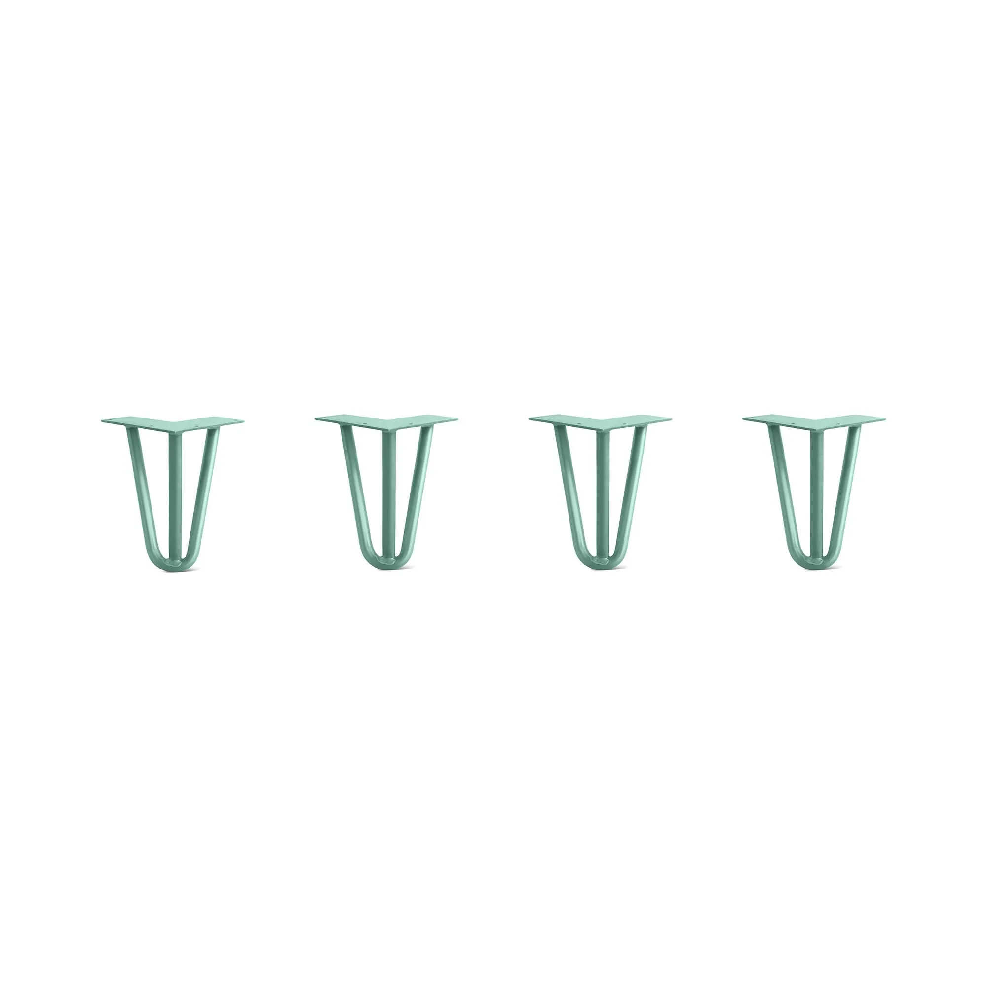 Hairpin Legs Set of 4, 3-Rod Design - Turquoise Powder Coated Finish