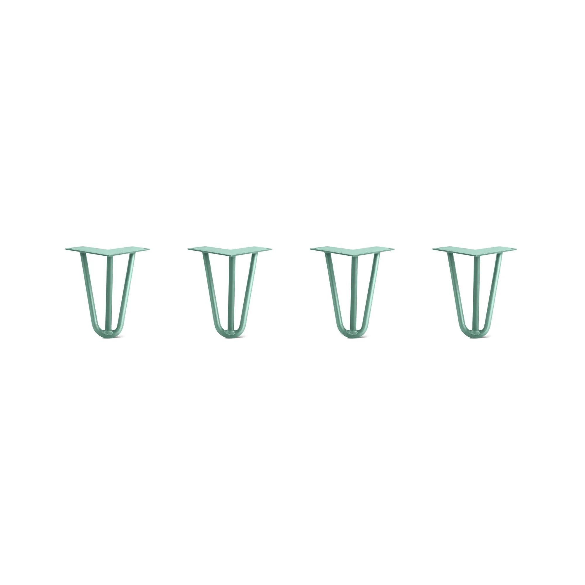 Hairpin Legs Set of 4, 3-Rod Design - Turquoise Powder Coated Finish