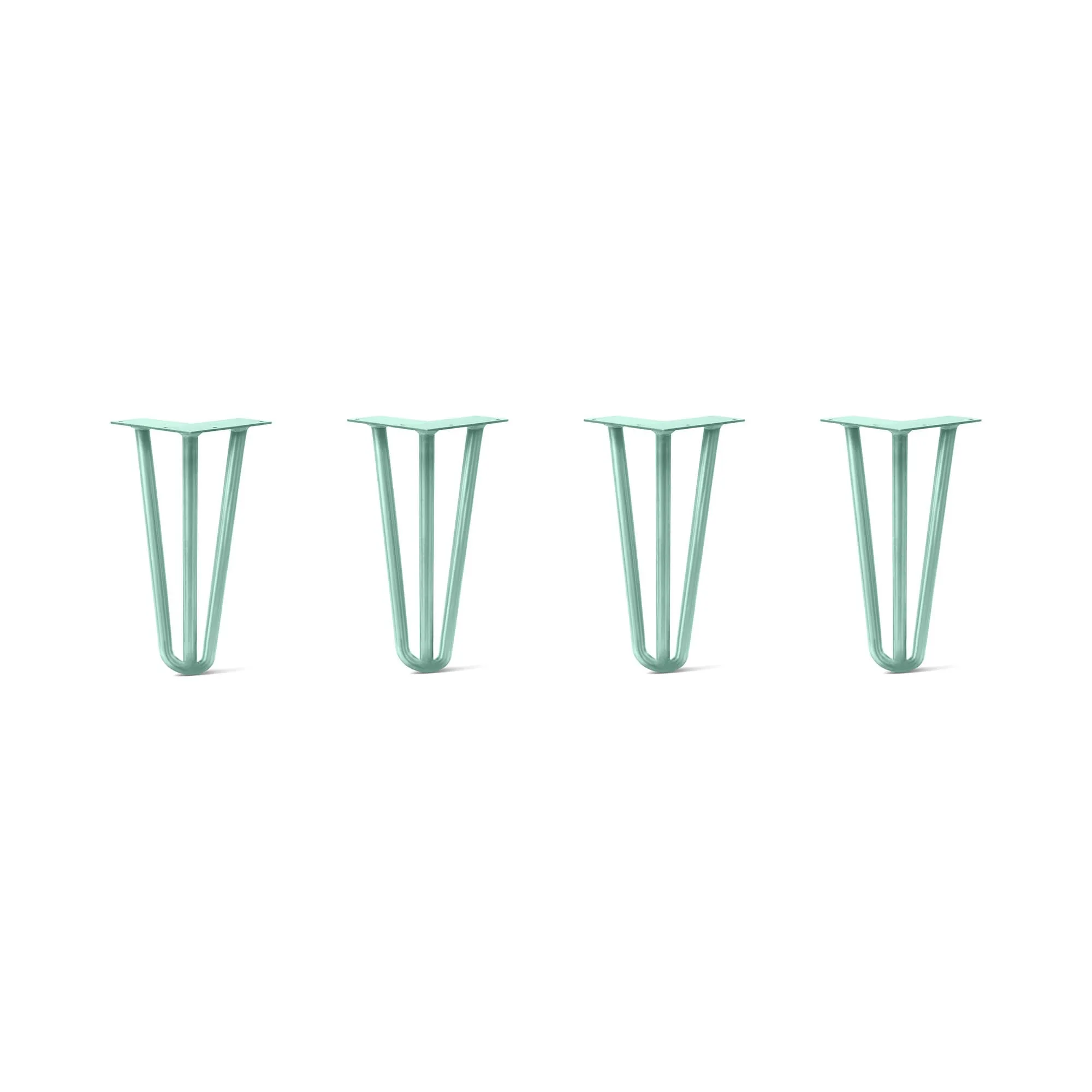 Hairpin Legs Set of 4, 3-Rod Design - Turquoise Powder Coated Finish