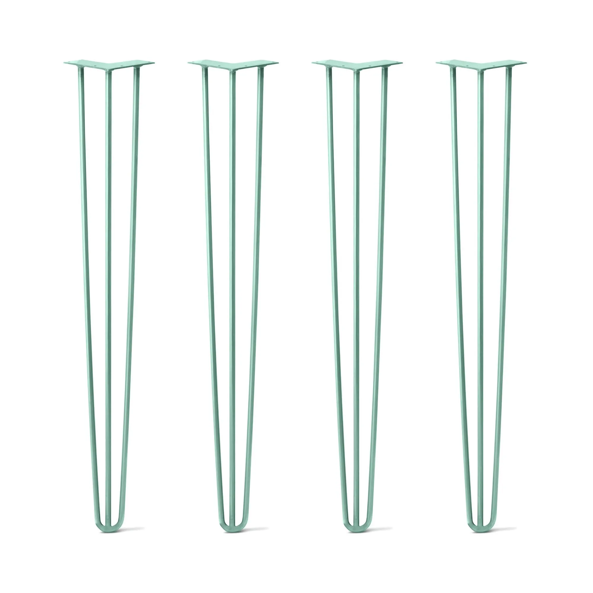 Hairpin Legs Set of 4, 3-Rod Design - Turquoise Powder Coated Finish