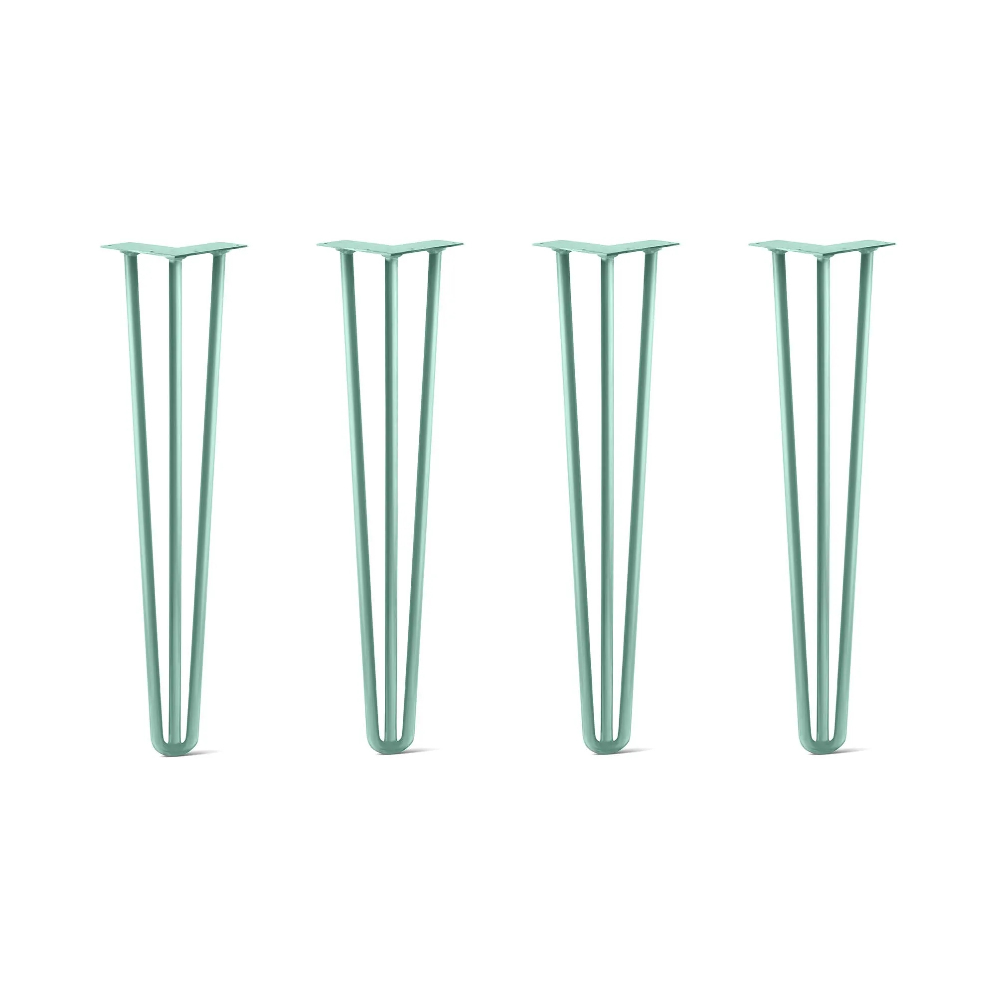 Hairpin Legs Set of 4, 3-Rod Design - Turquoise Powder Coated Finish