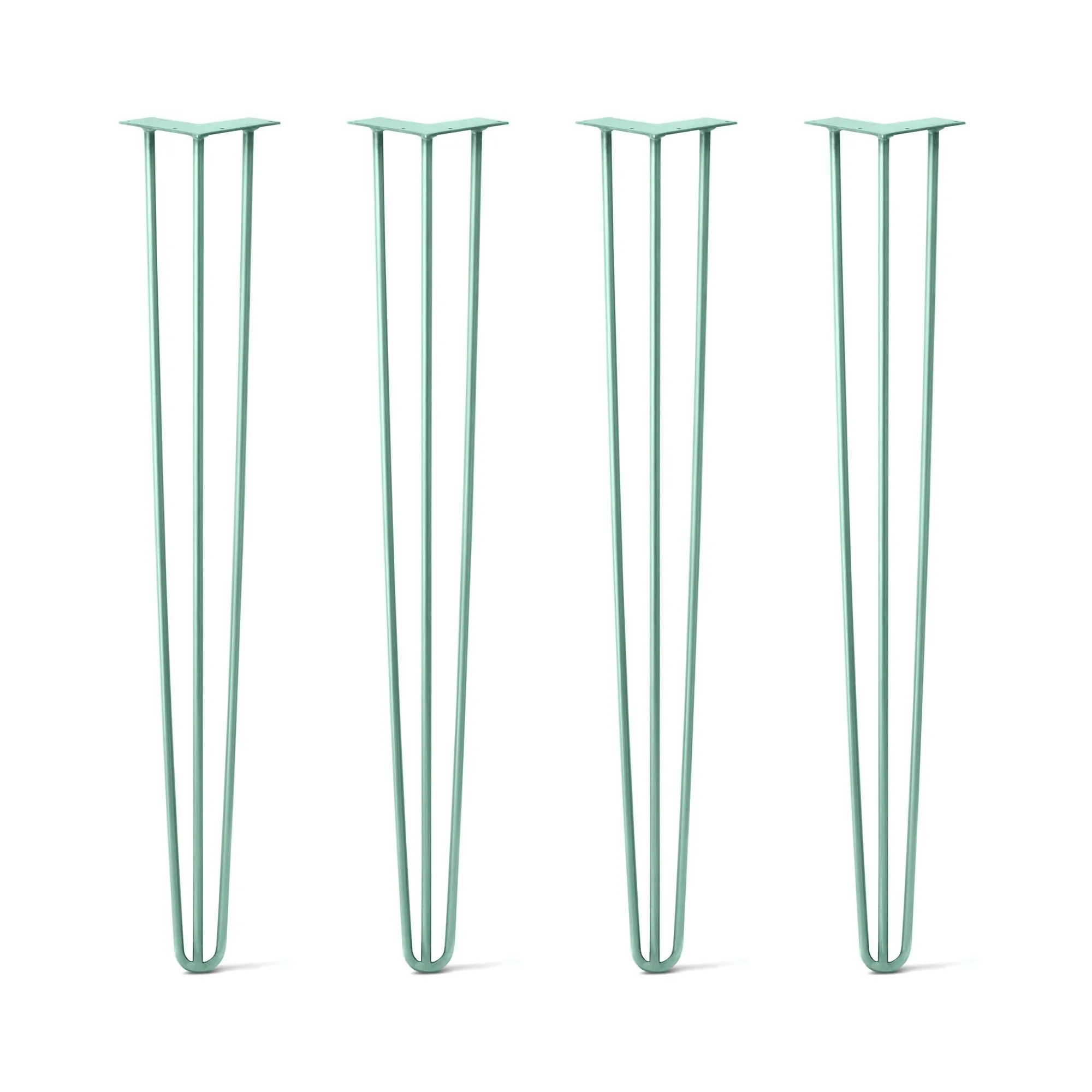 Hairpin Legs Set of 4, 3-Rod Design - Turquoise Powder Coated Finish