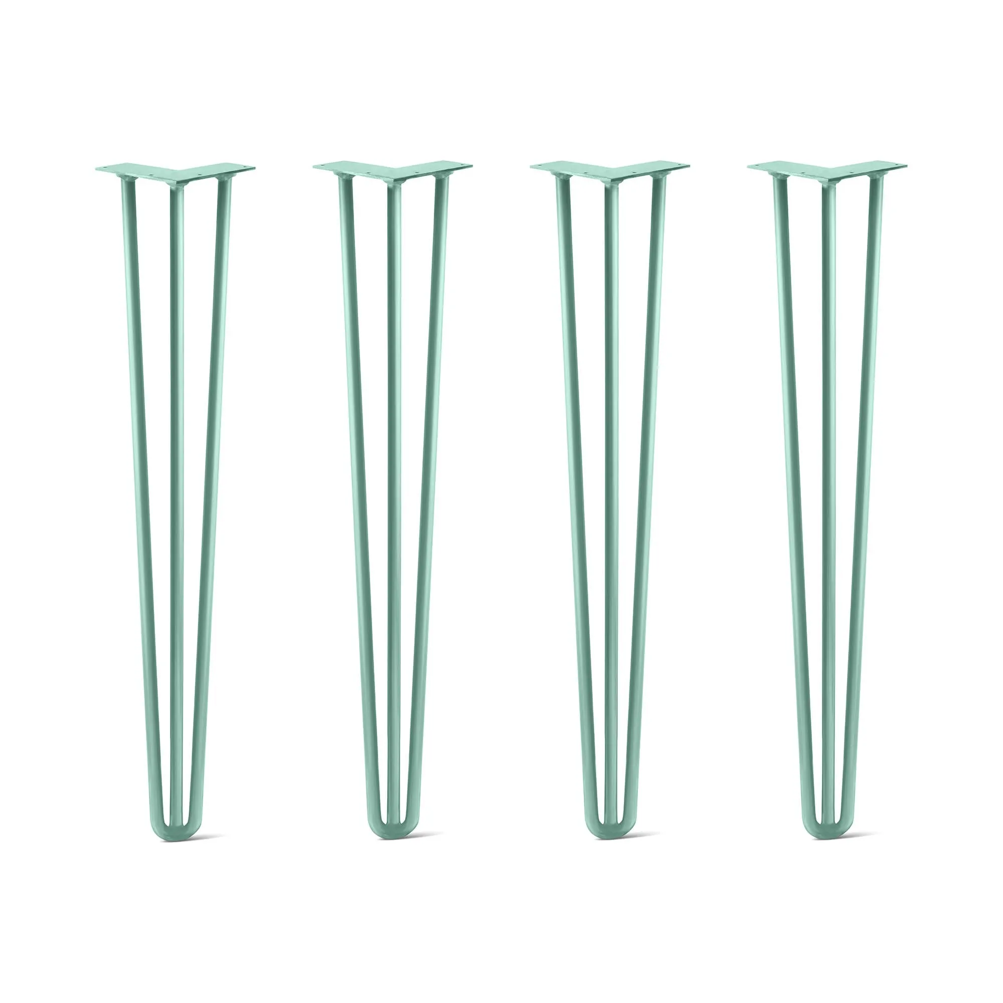 Hairpin Legs Set of 4, 3-Rod Design - Turquoise Powder Coated Finish