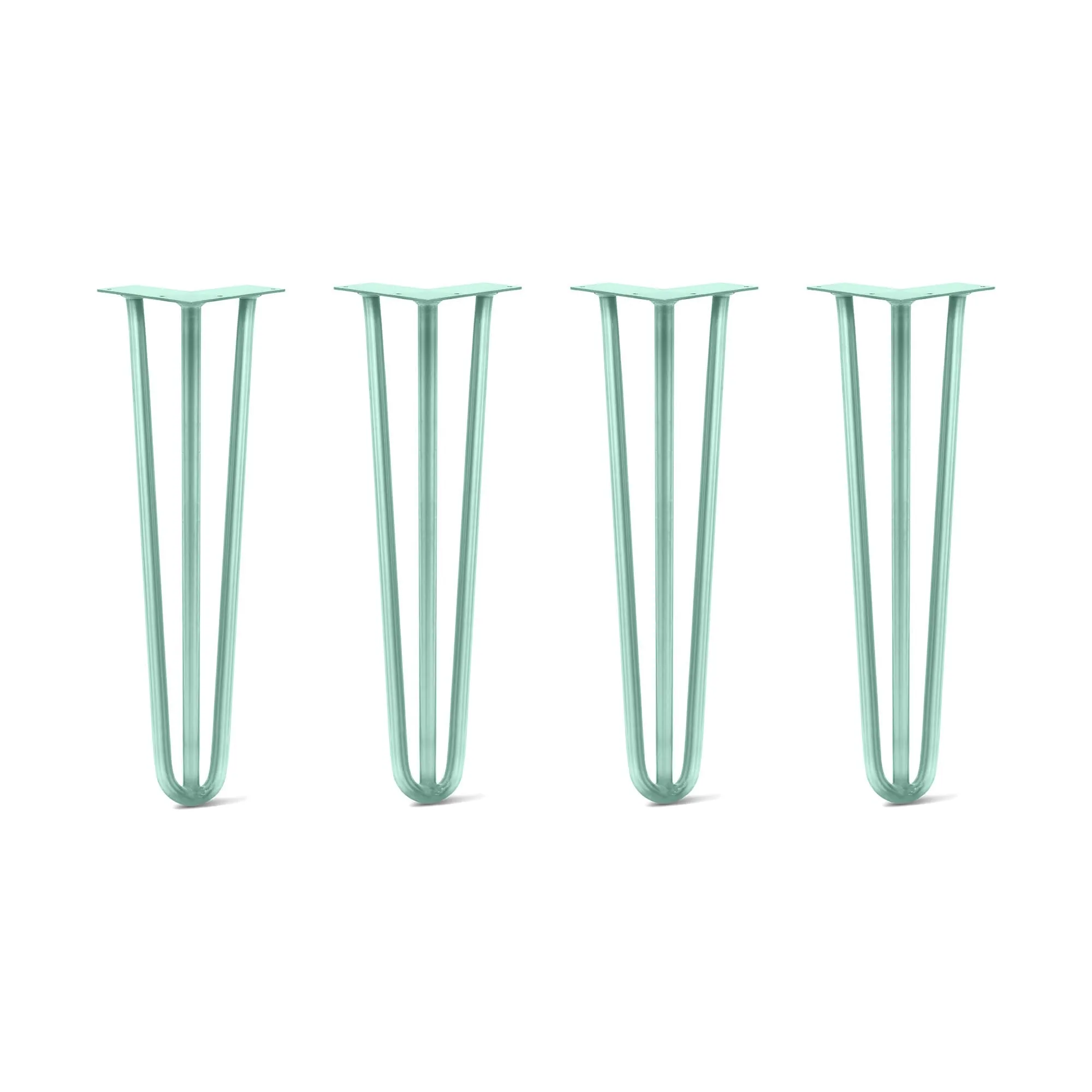 Hairpin Legs Set of 4, 3-Rod Design - Turquoise Powder Coated Finish