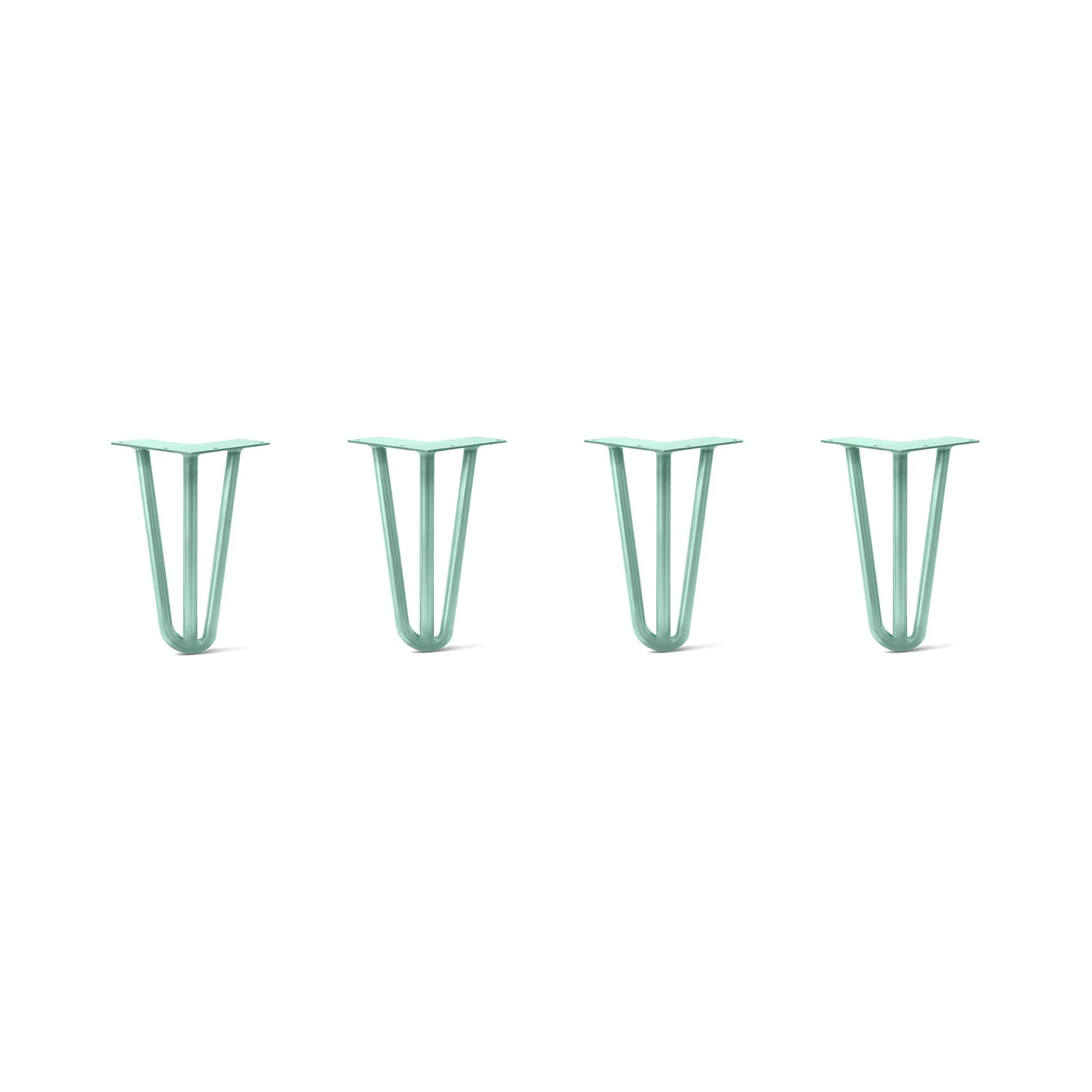 Hairpin Legs Set of 4, 3-Rod Design - Turquoise Powder Coated Finish