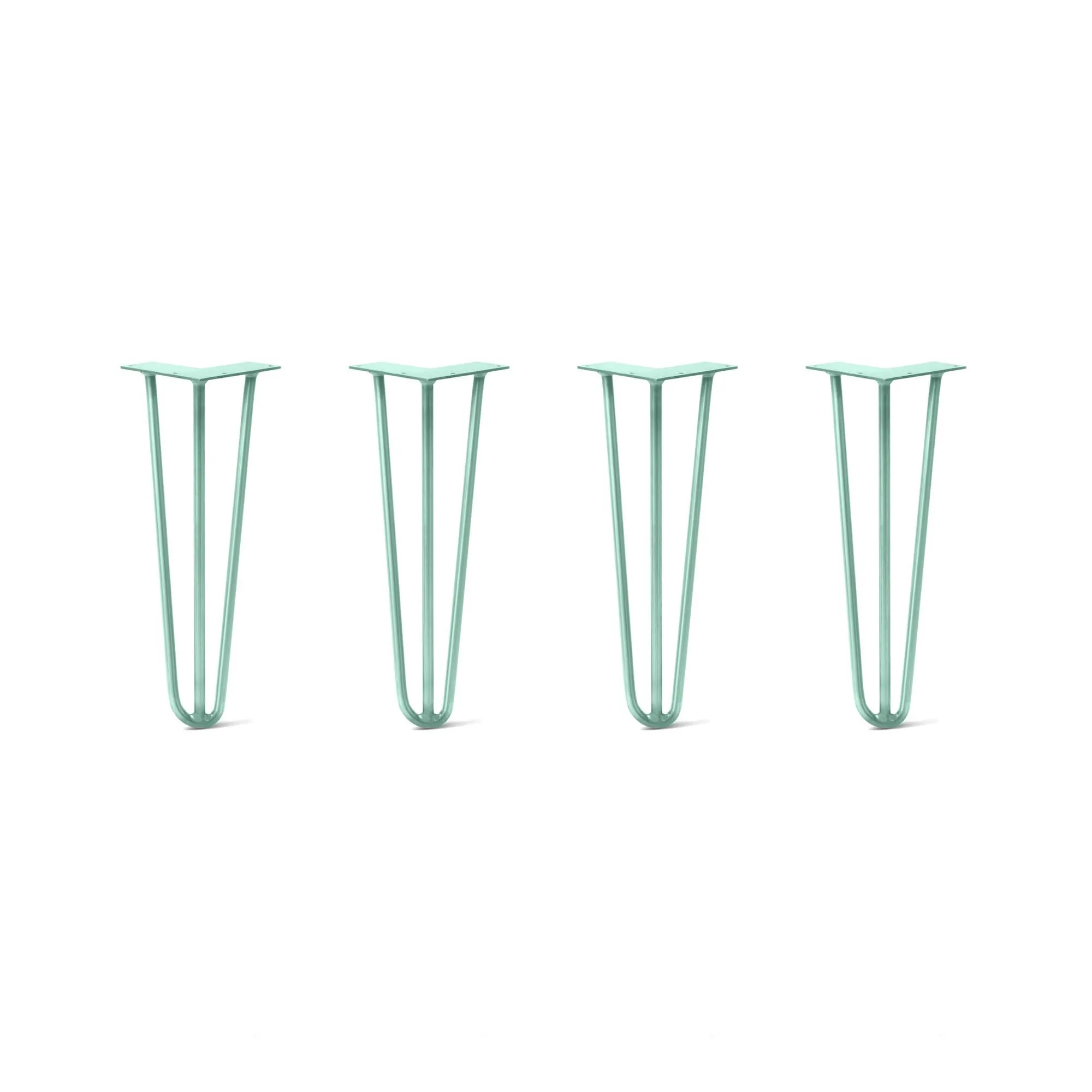 Hairpin Legs Set of 4, 3-Rod Design - Turquoise Powder Coated Finish