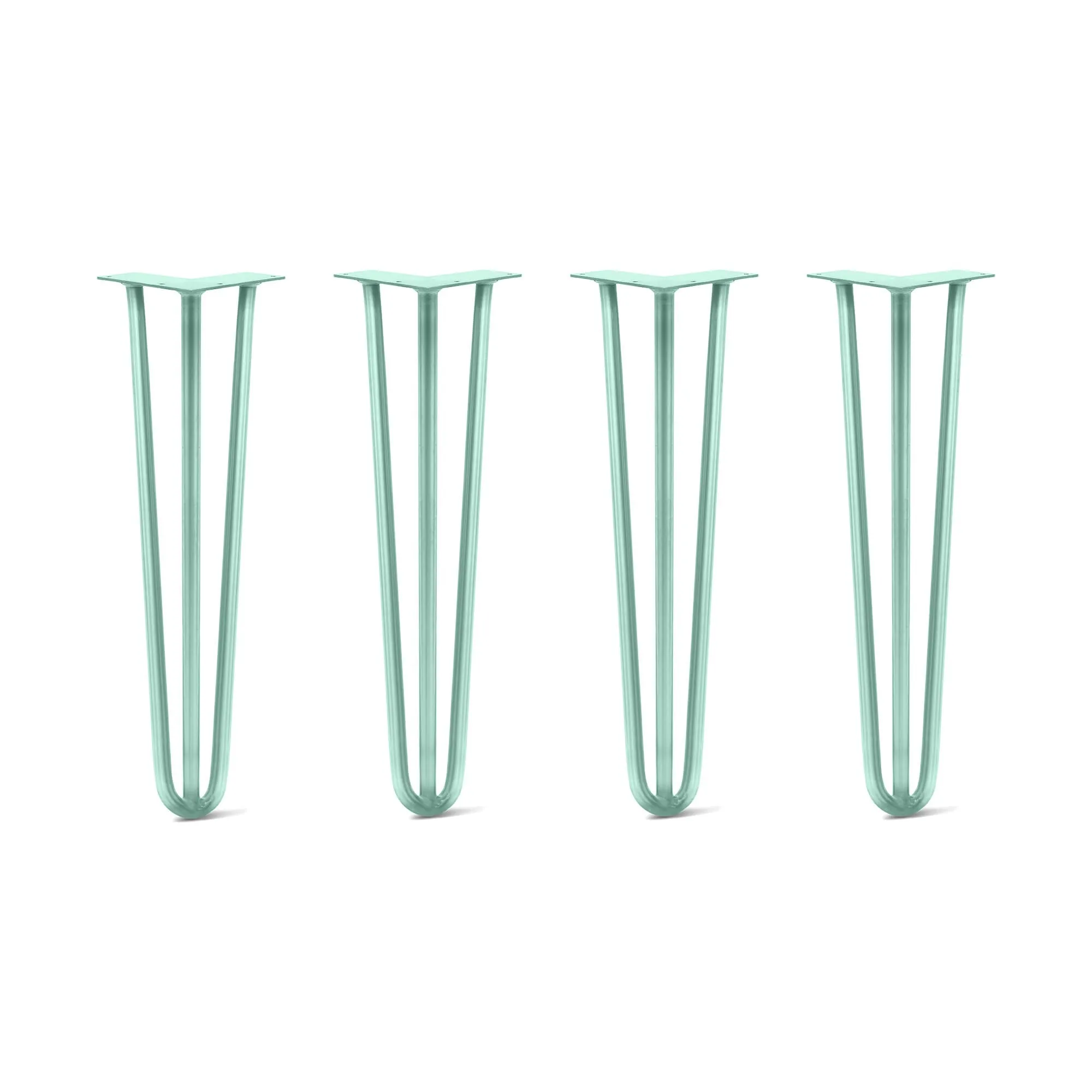 Hairpin Legs Set of 4, 3-Rod Design - Turquoise Powder Coated Finish