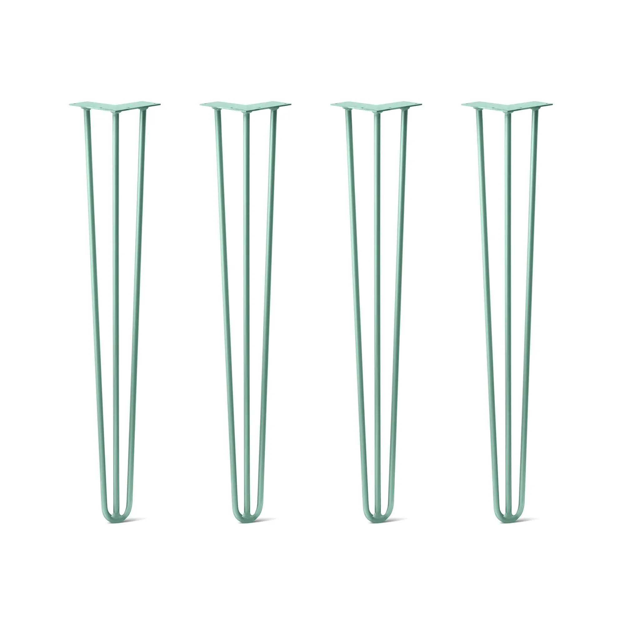 Hairpin Legs Set of 4, 3-Rod Design - Turquoise Powder Coated Finish