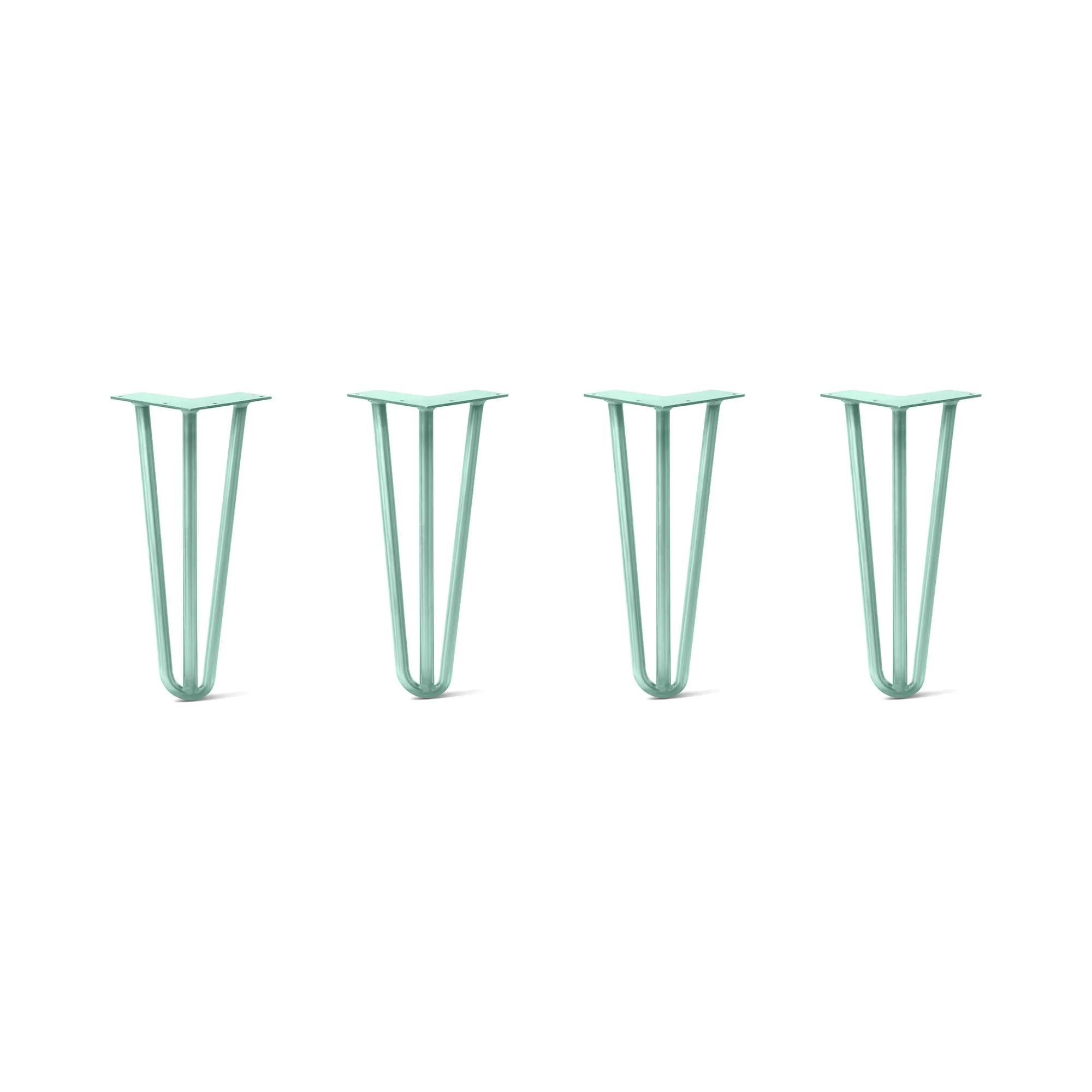 Hairpin Legs Set of 4, 3-Rod Design - Turquoise Powder Coated Finish