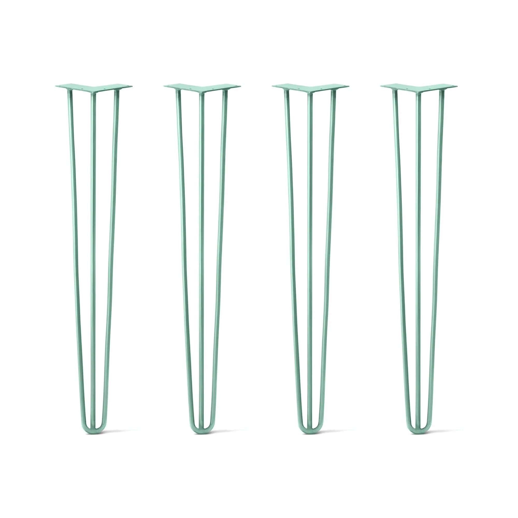 Hairpin Legs Set of 4, 3-Rod Design - Turquoise Powder Coated Finish