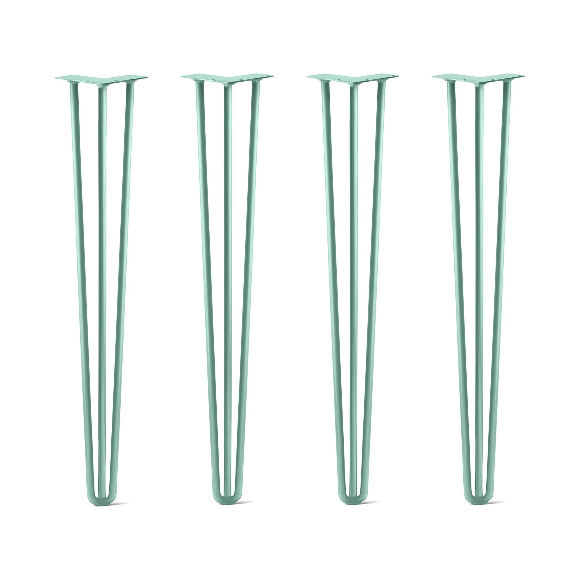 Hairpin Legs Set of 4, 3-Rod Design - Turquoise Powder Coated Finish