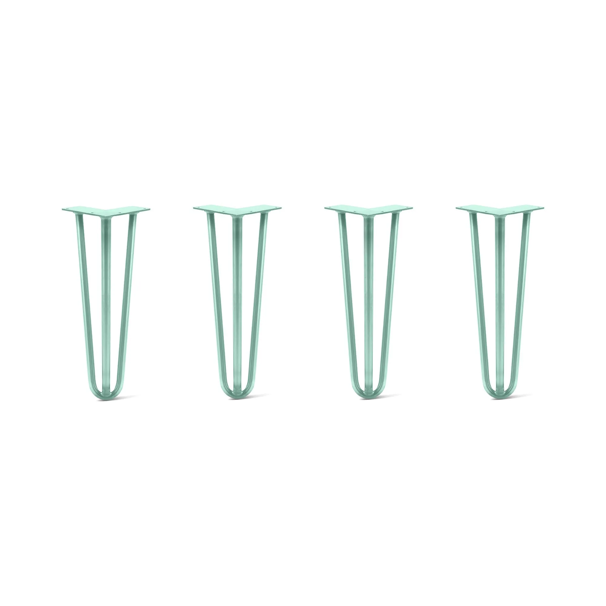 Hairpin Legs Set of 4, 3-Rod Design - Turquoise Powder Coated Finish