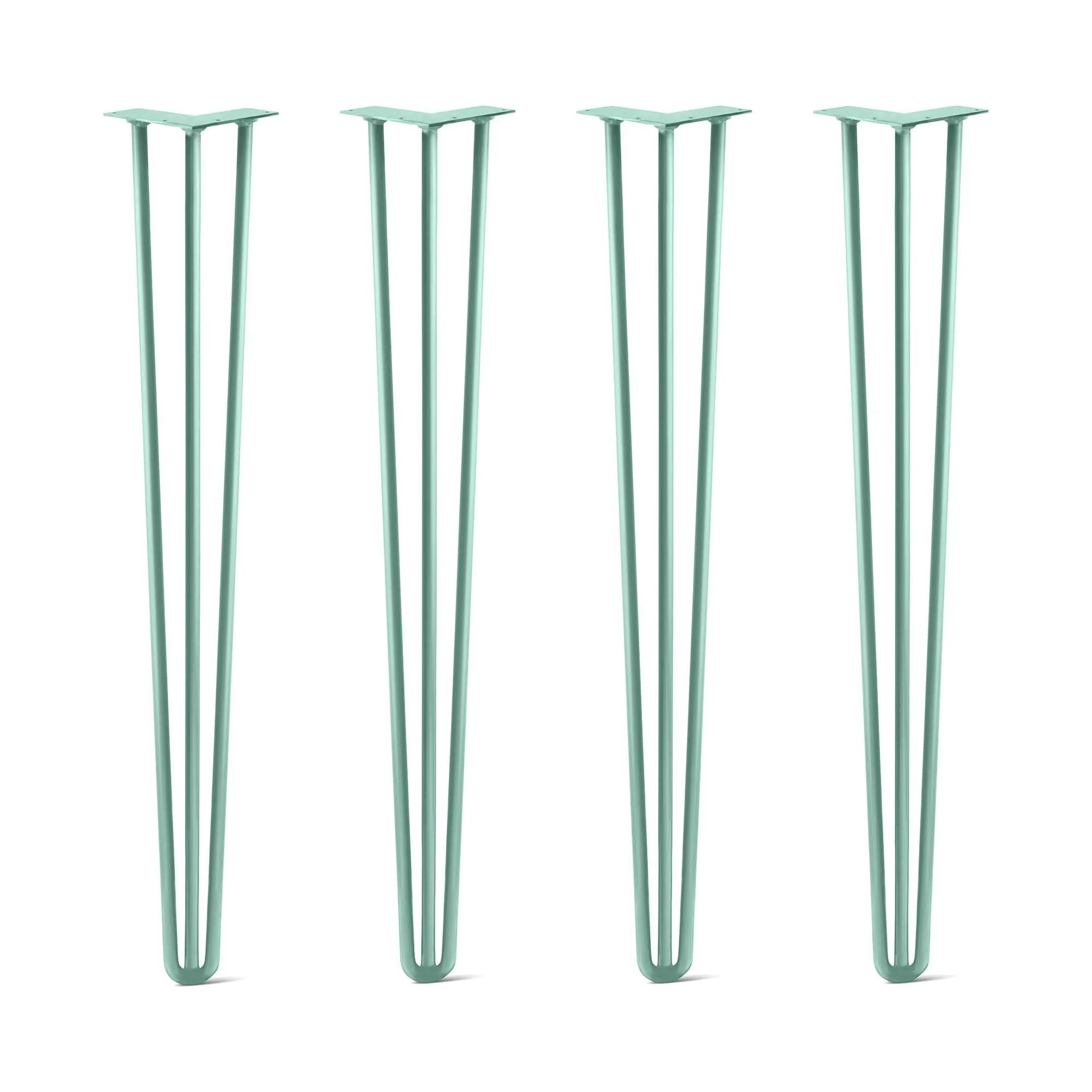 Hairpin Legs Set of 4, 3-Rod Design - Turquoise Powder Coated Finish