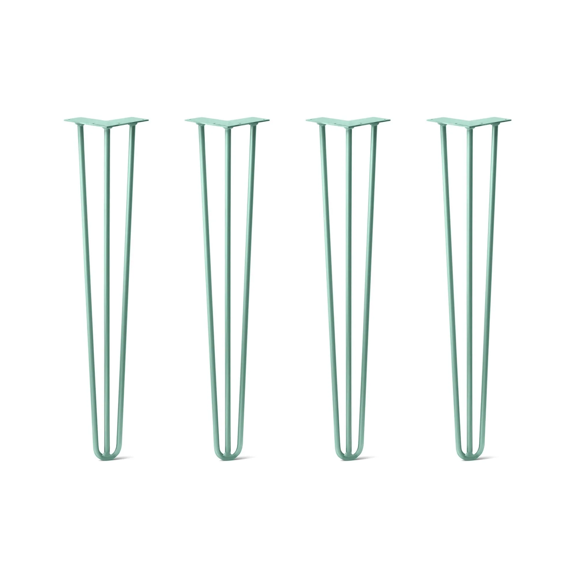 Hairpin Legs Set of 4, 3-Rod Design - Turquoise Powder Coated Finish