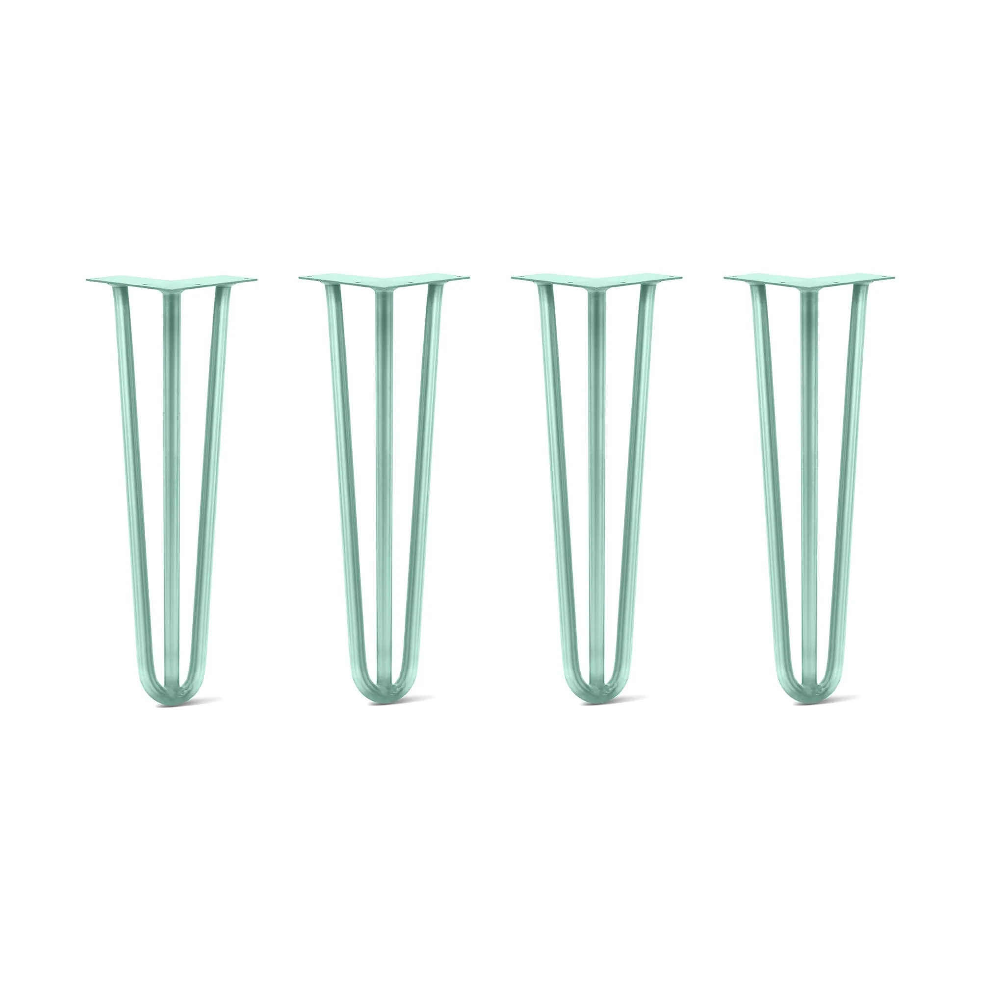 Hairpin Legs Set of 4, 3-Rod Design - Turquoise Powder Coated Finish