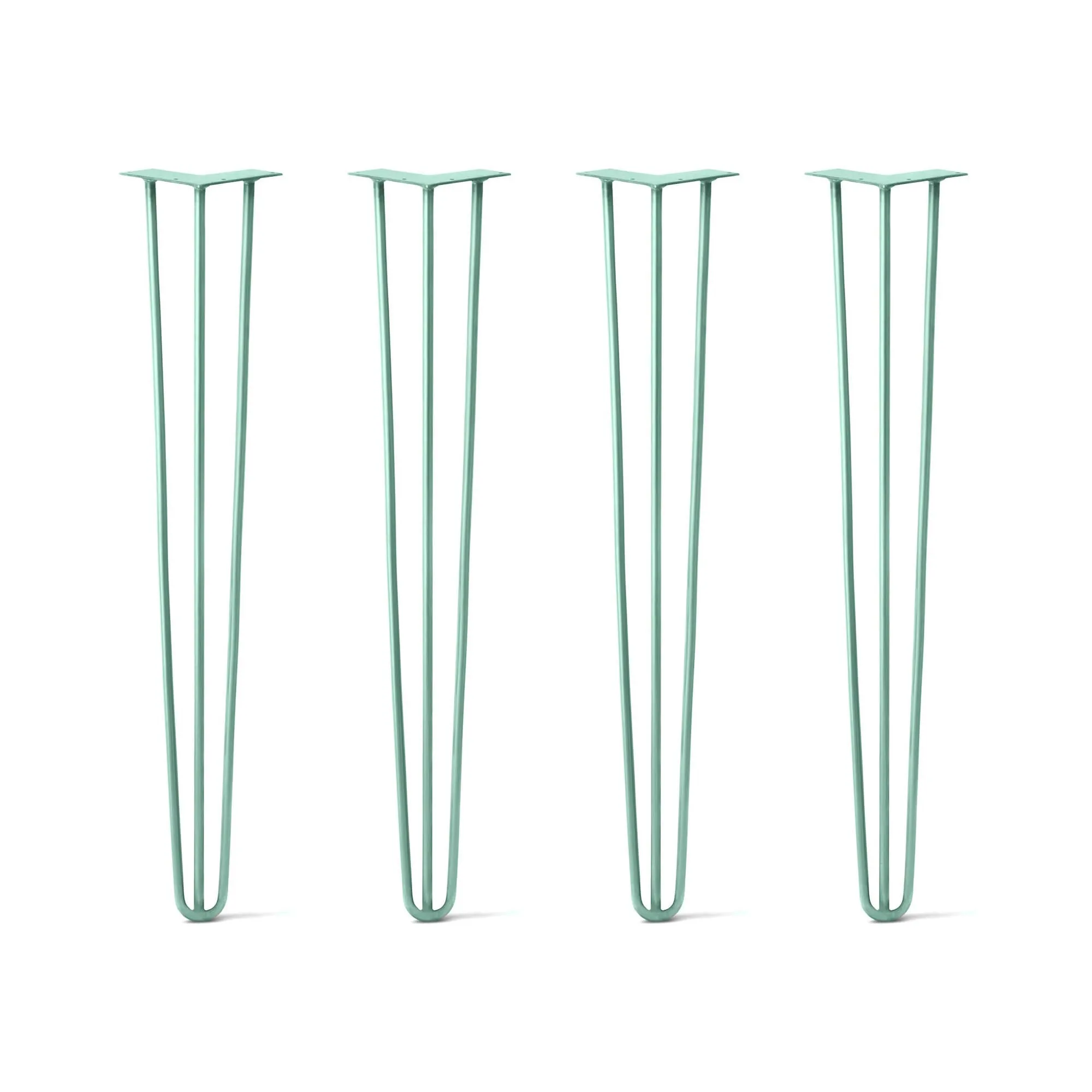 Hairpin Legs Set of 4, 3-Rod Design - Turquoise Powder Coated Finish