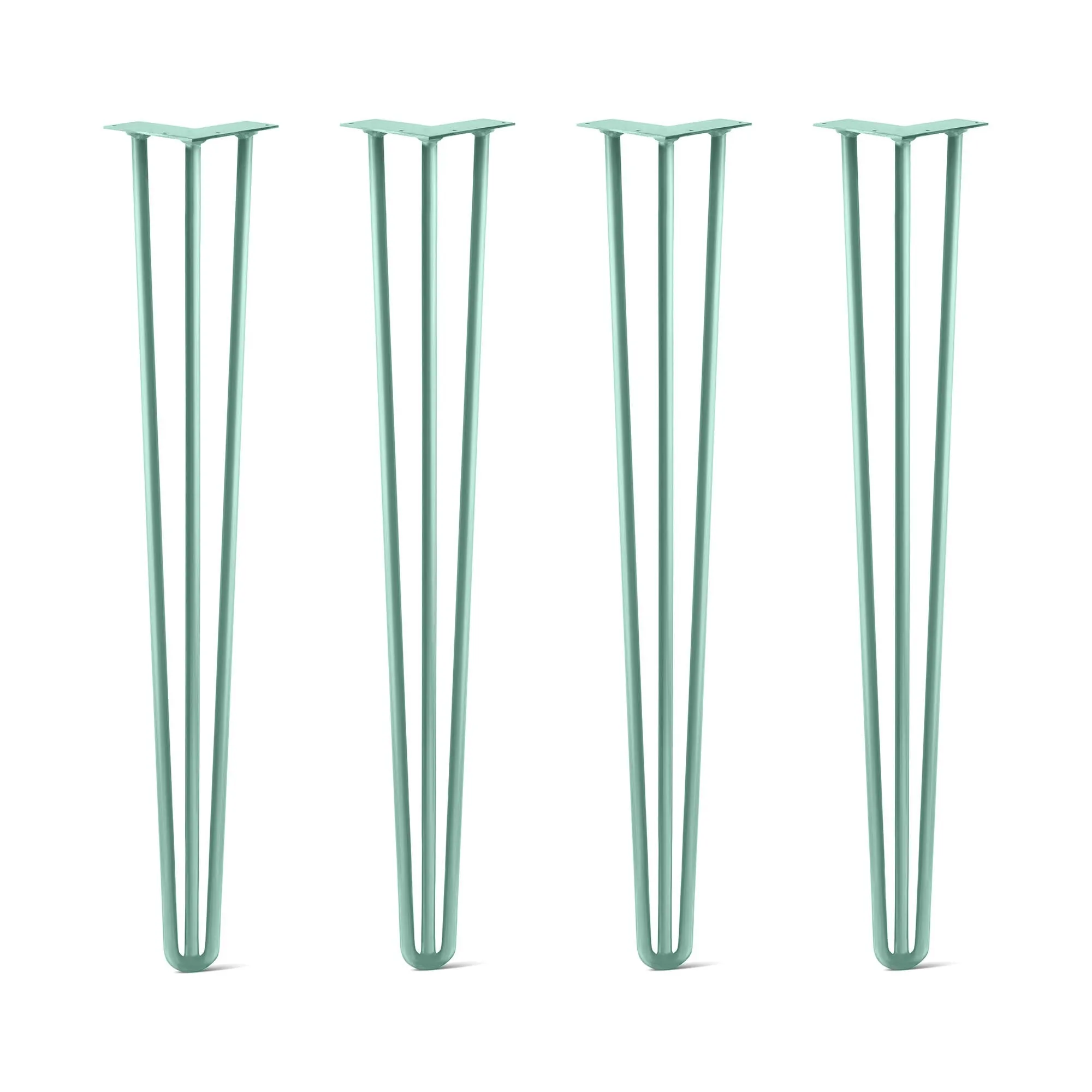 Hairpin Legs Set of 4, 3-Rod Design - Turquoise Powder Coated Finish