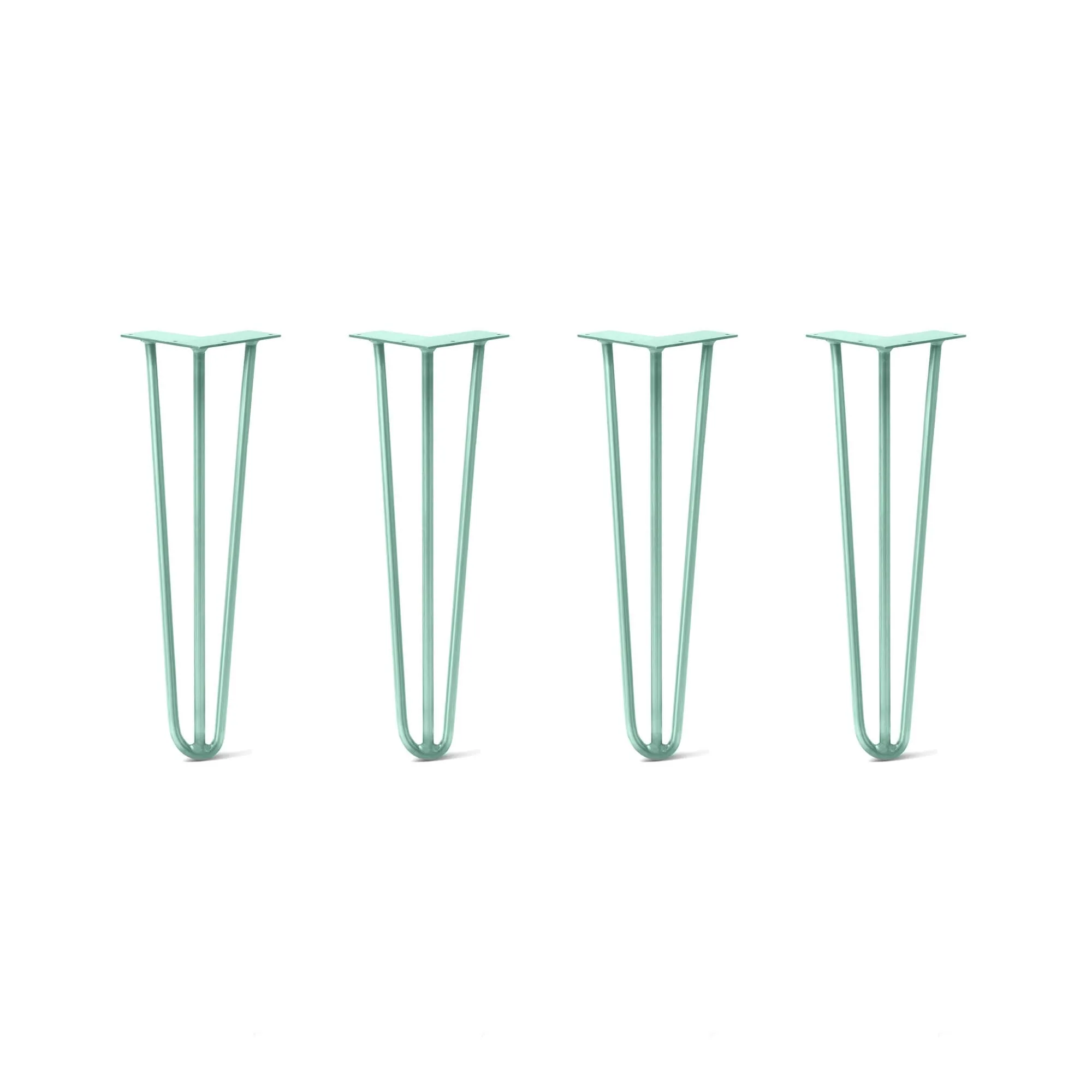 Hairpin Legs Set of 4, 3-Rod Design - Turquoise Powder Coated Finish