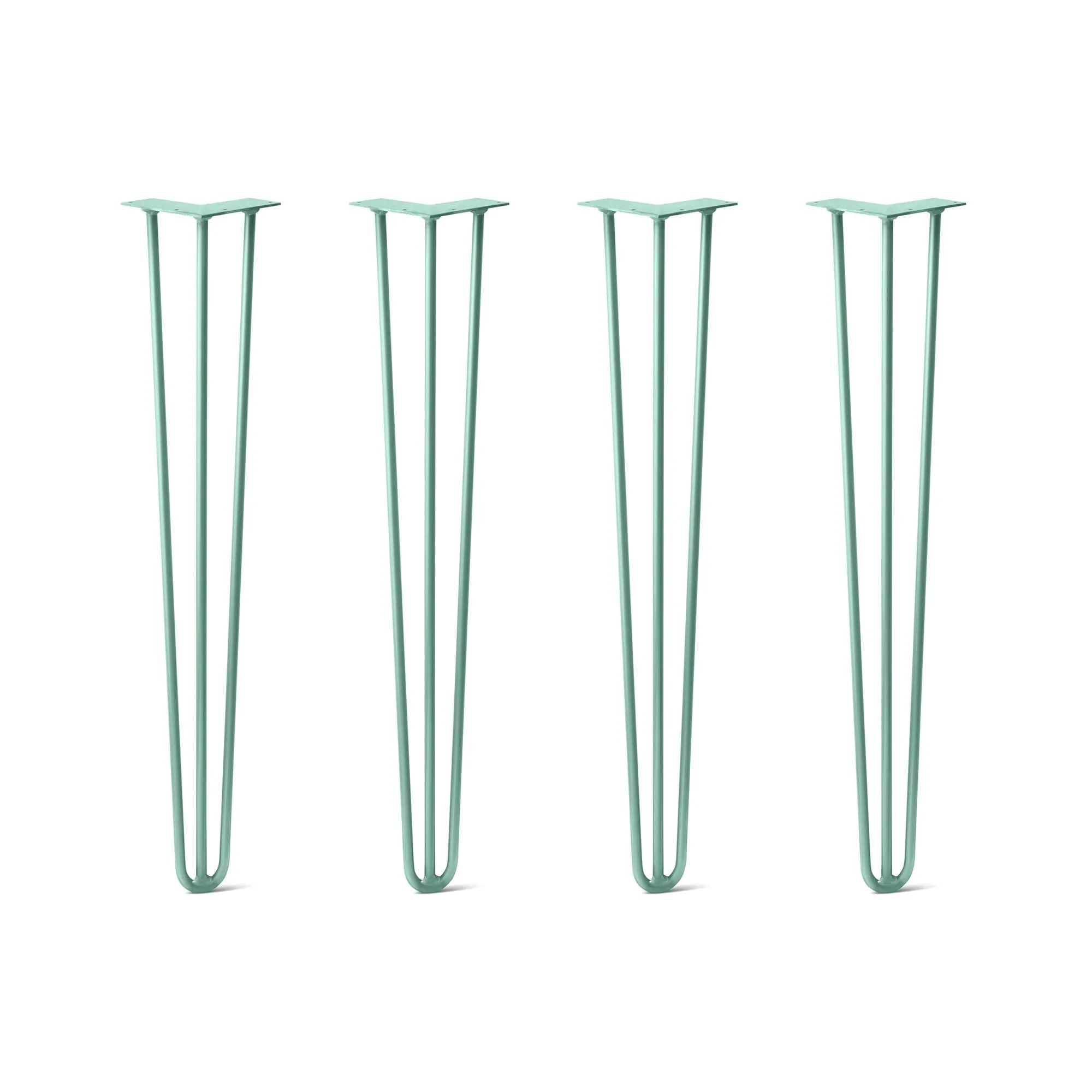 Hairpin Legs Set of 4, 3-Rod Design - Turquoise Powder Coated Finish