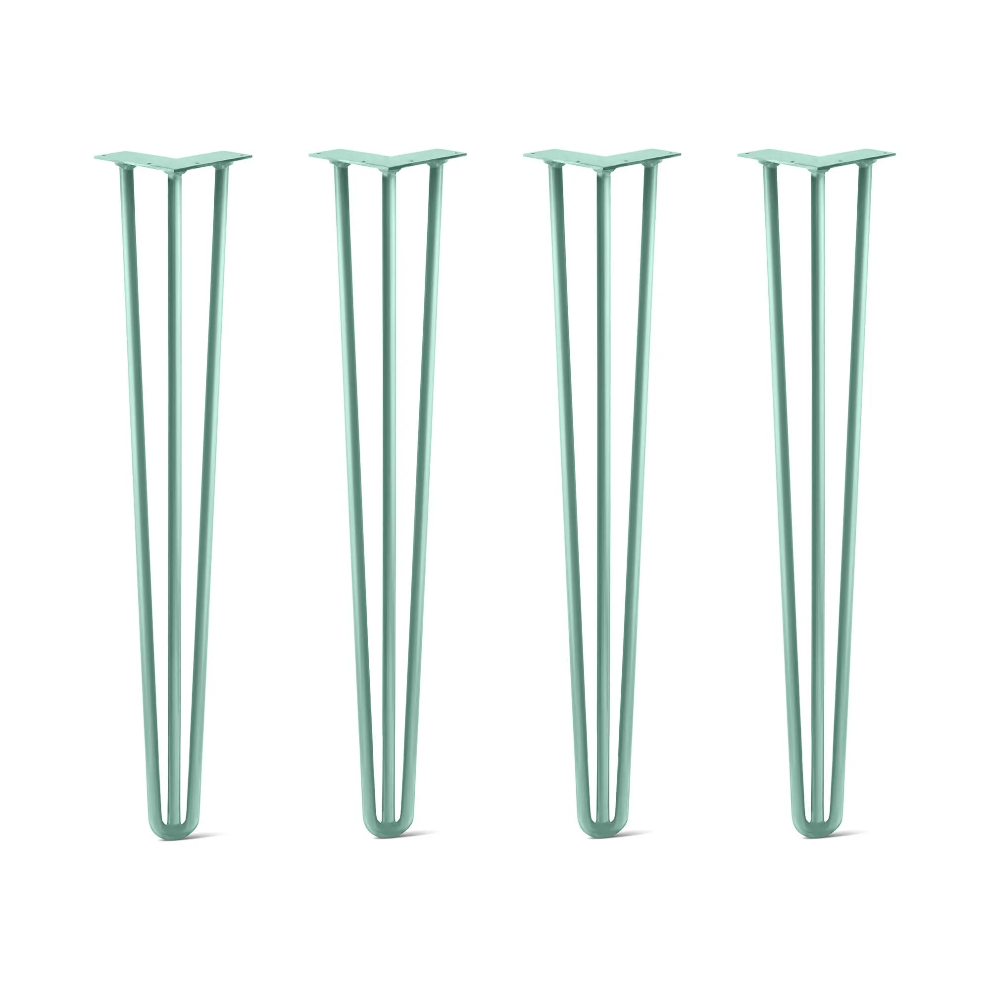 Hairpin Legs Set of 4, 3-Rod Design - Turquoise Powder Coated Finish