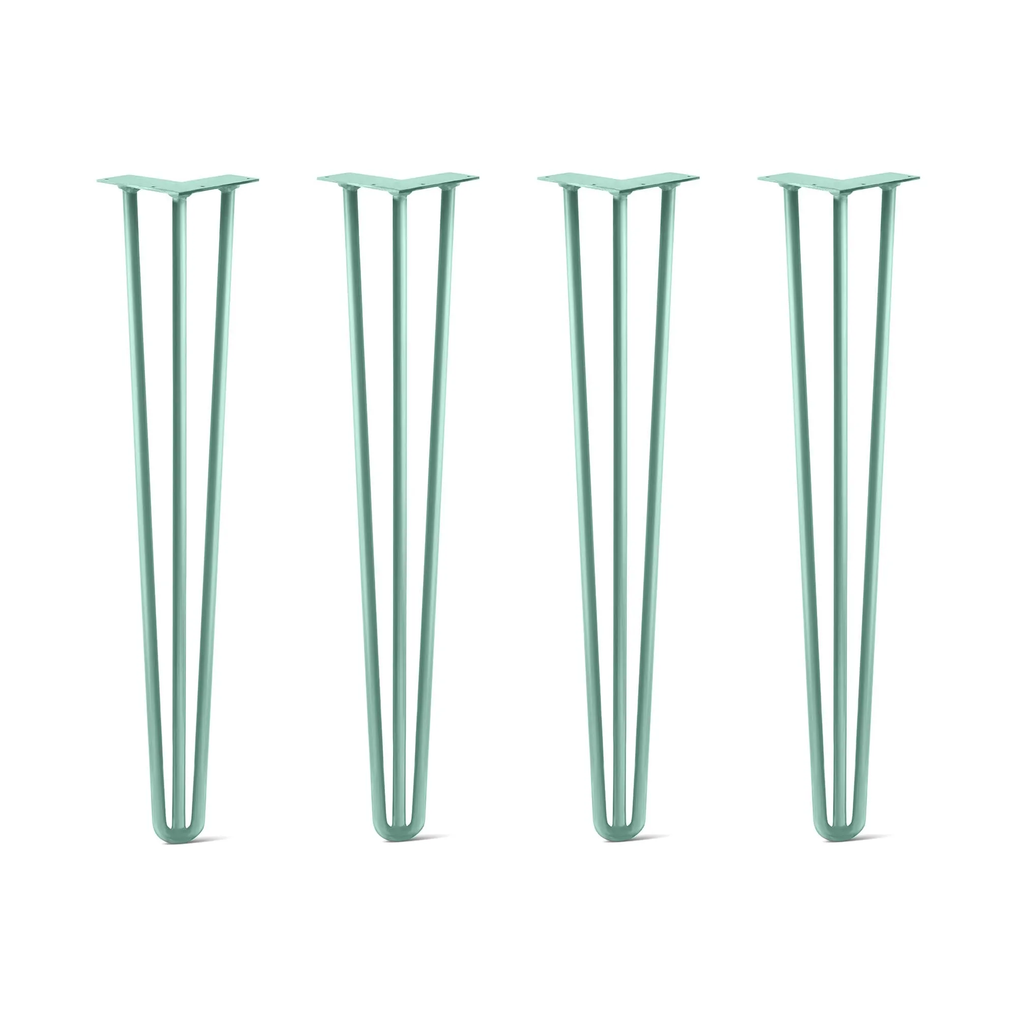 Hairpin Legs Set of 4, 3-Rod Design - Turquoise Powder Coated Finish