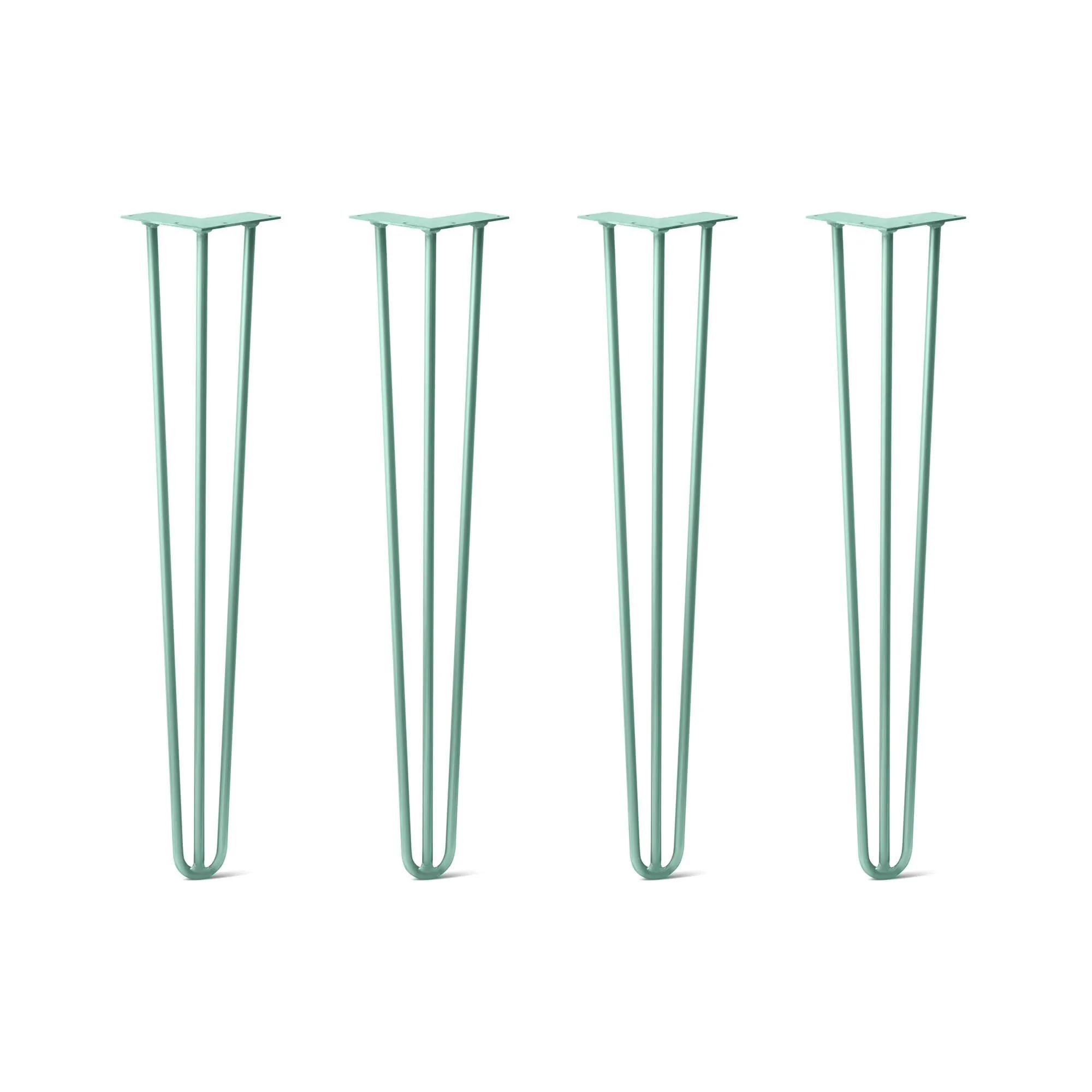 Hairpin Legs Set of 4, 3-Rod Design - Turquoise Powder Coated Finish