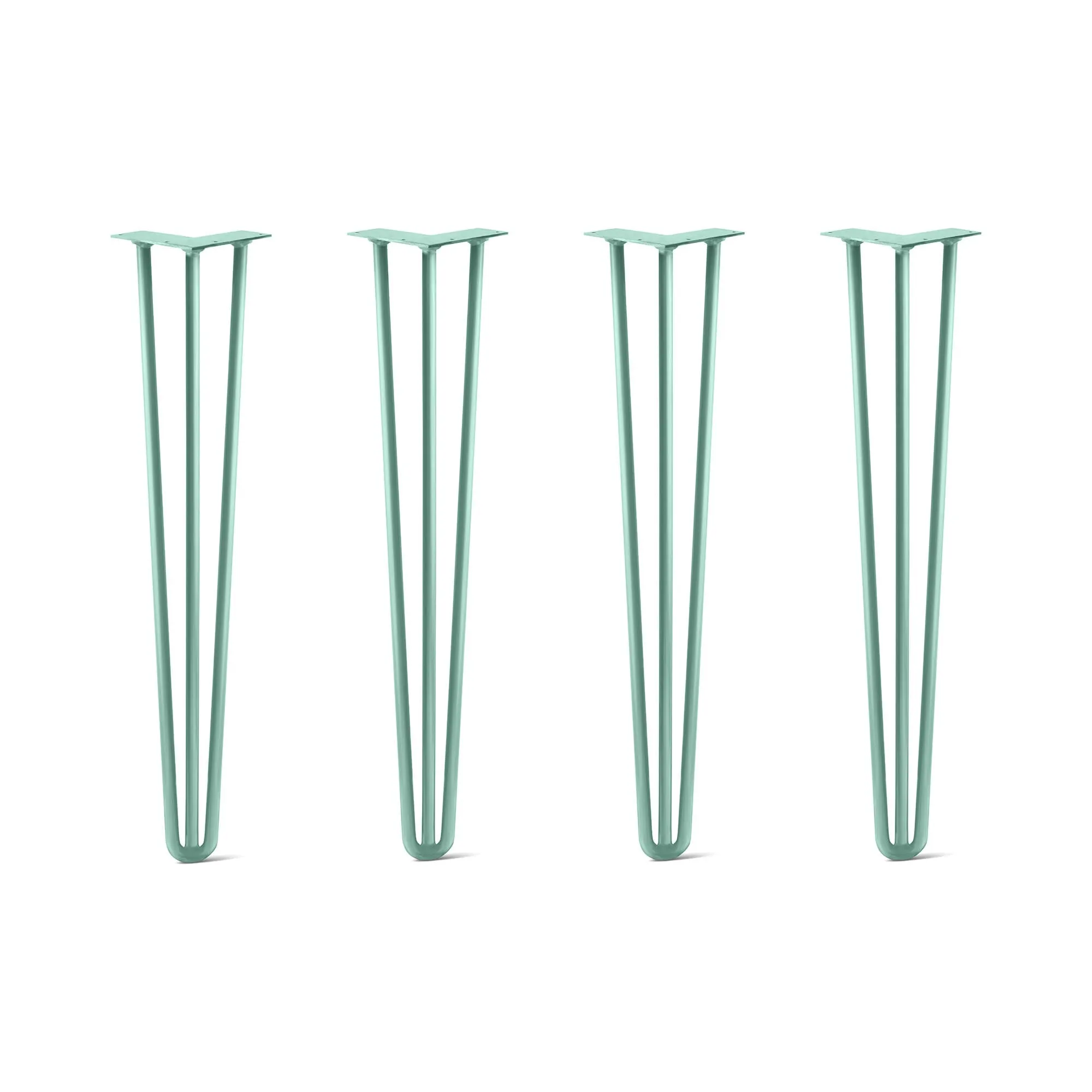 Hairpin Legs Set of 4, 3-Rod Design - Turquoise Powder Coated Finish