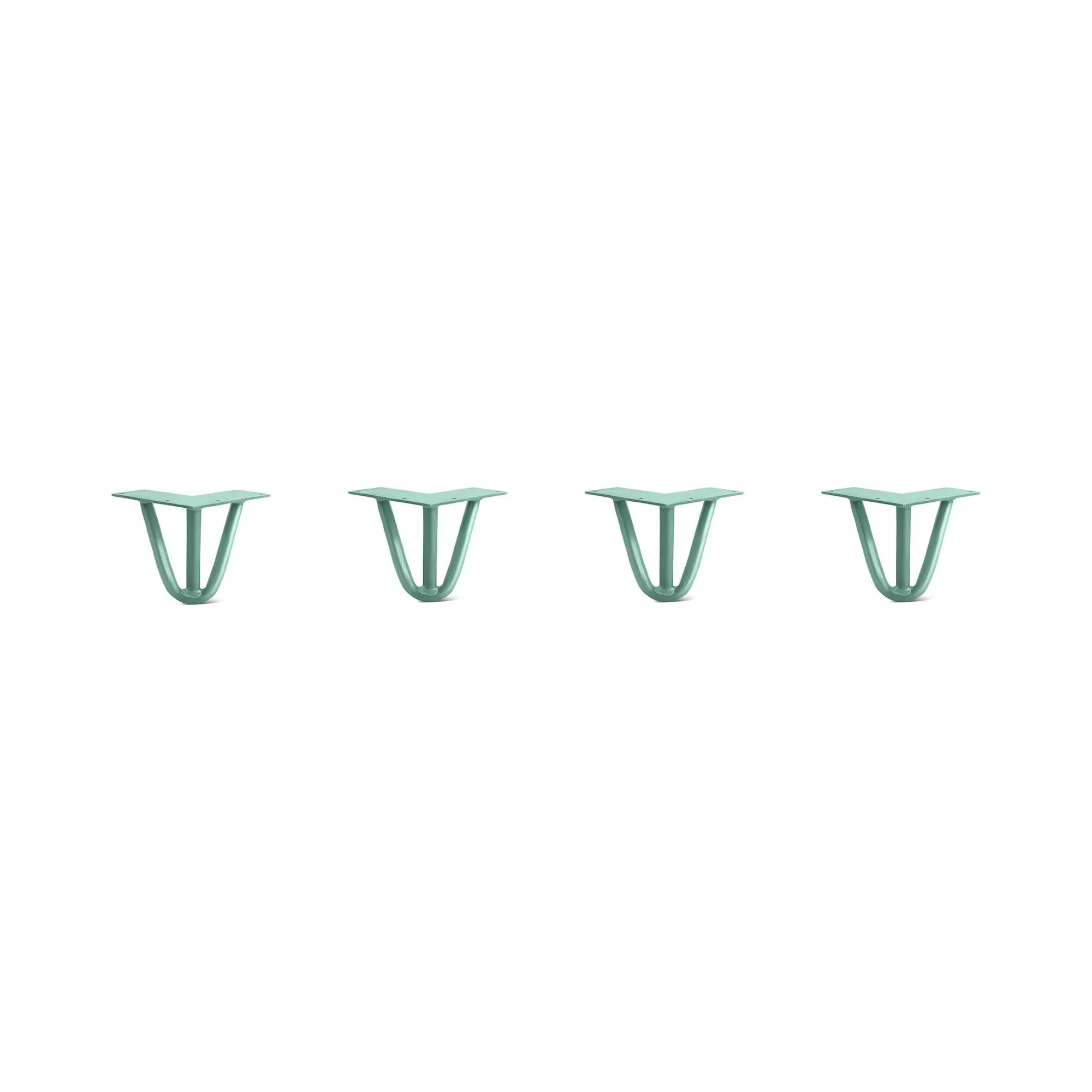 Hairpin Legs Set of 4, 3-Rod Design - Turquoise Powder Coated Finish