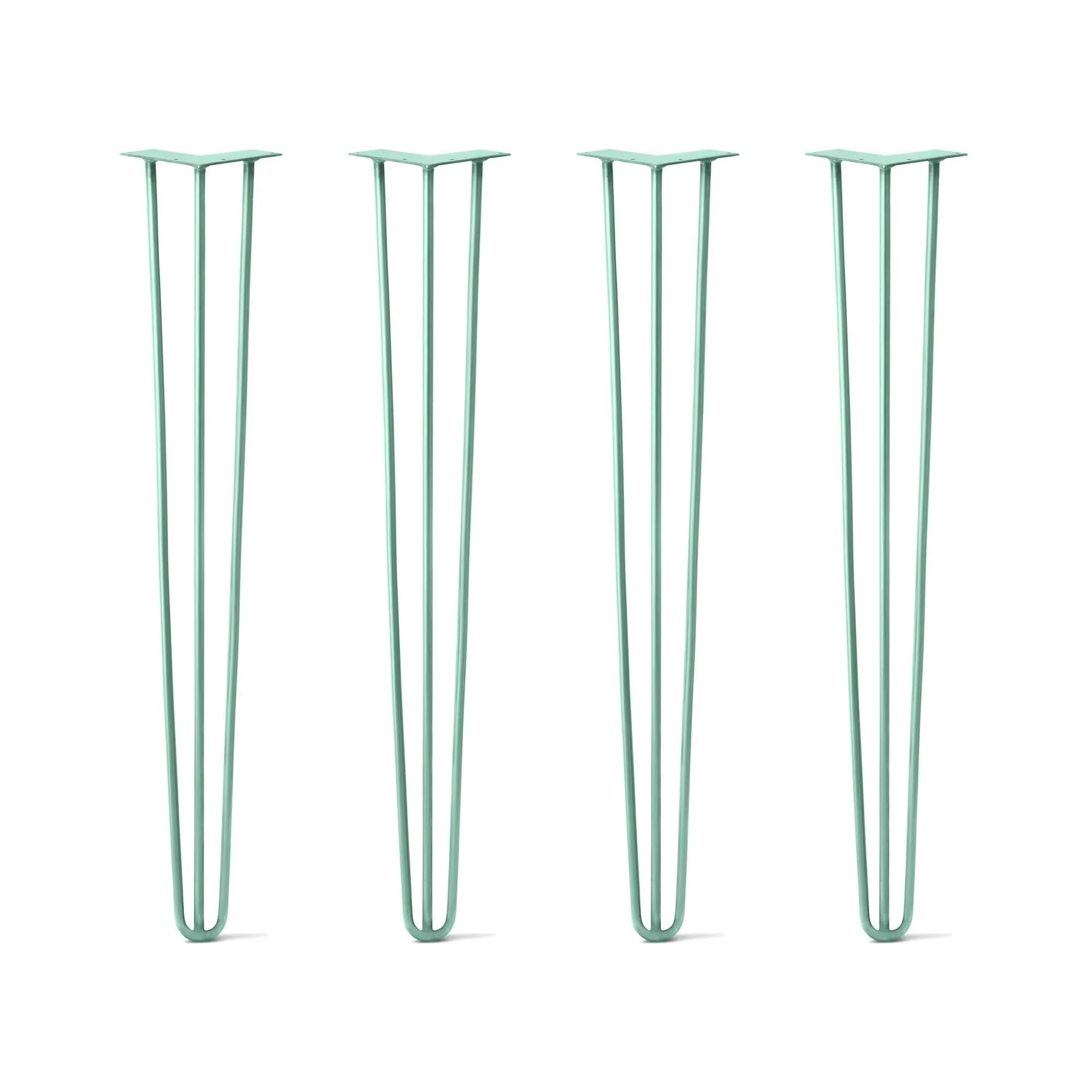 Hairpin Legs Set of 4, 3-Rod Design - Turquoise Powder Coated Finish