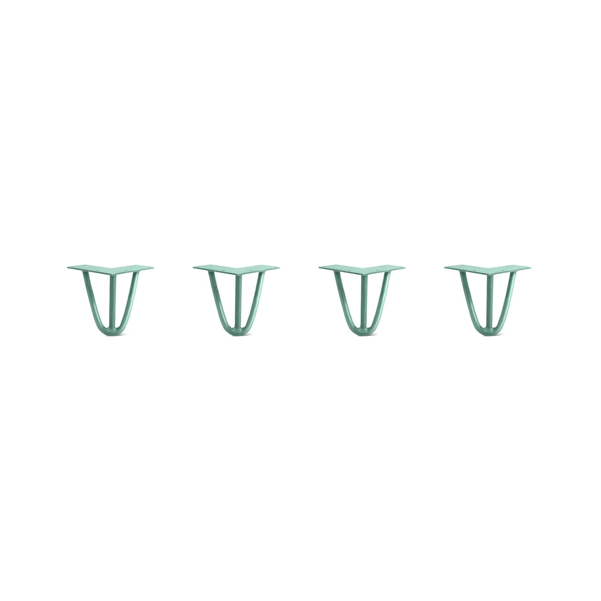 Hairpin Legs Set of 4, 3-Rod Design - Turquoise Powder Coated Finish