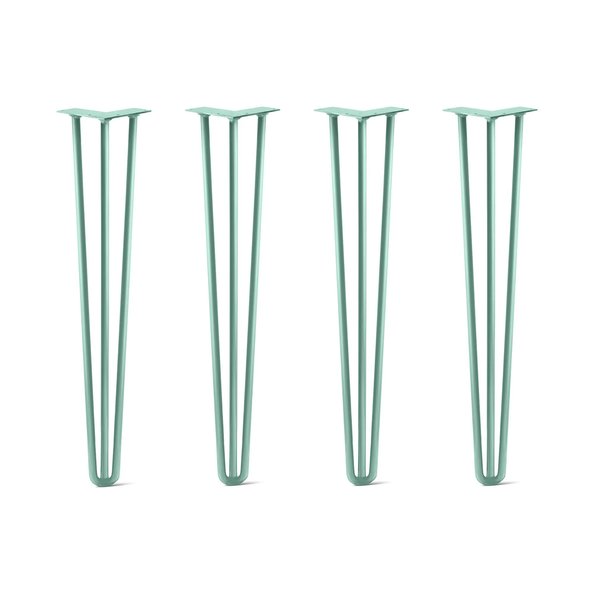 Hairpin Legs Set of 4, 3-Rod Design - Turquoise Powder Coated Finish