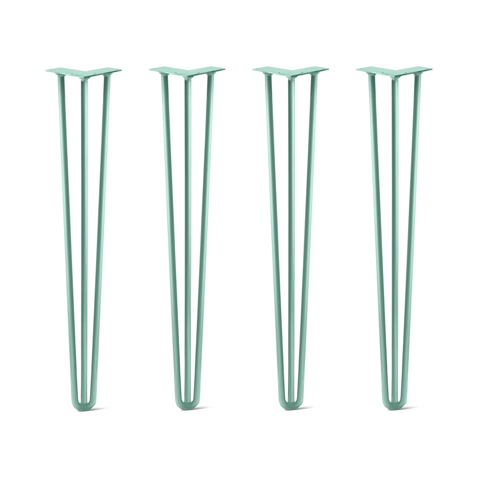 Hairpin Legs Set of 4, 3-Rod Design - Turquoise Powder Coated Finish