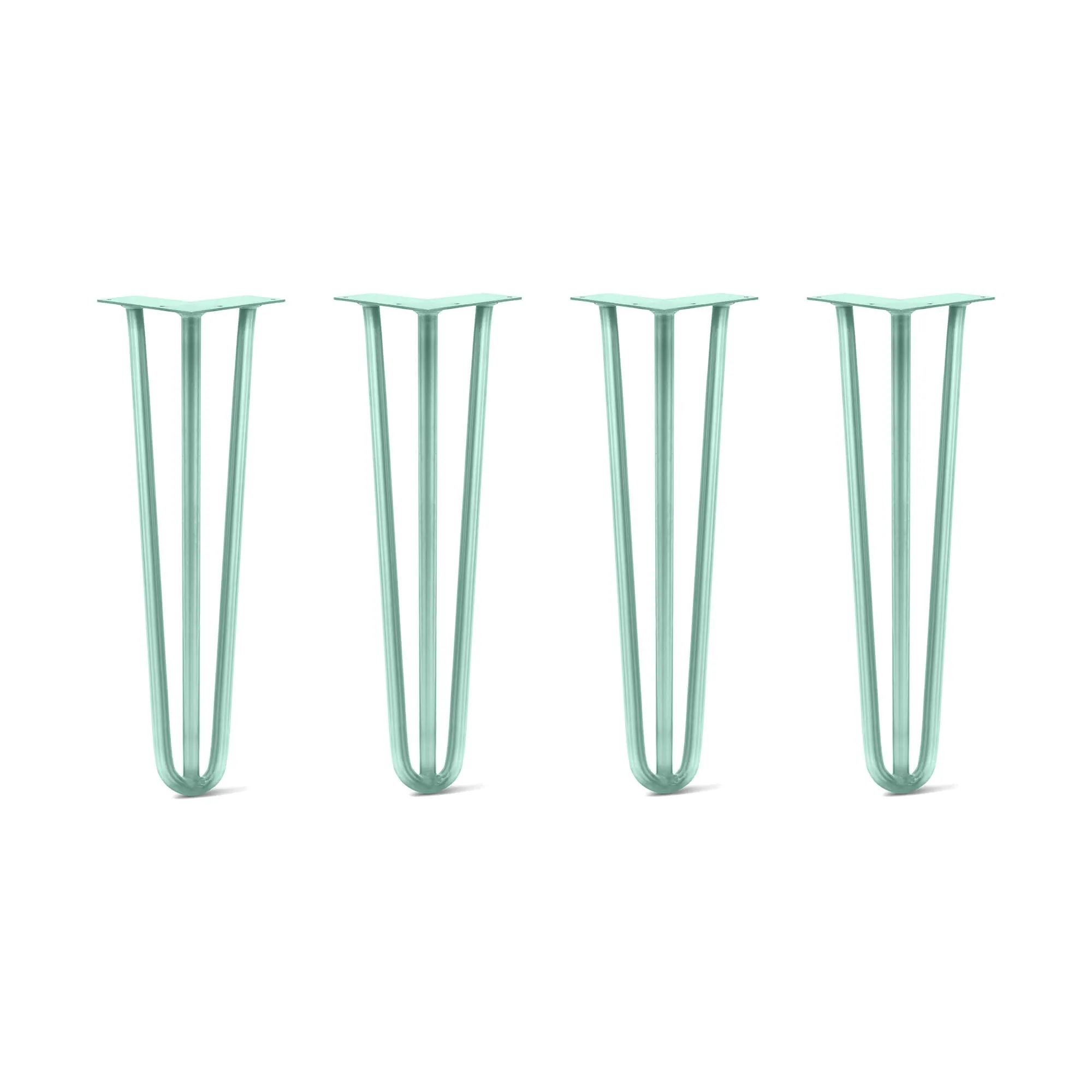 Hairpin Legs Set of 4, 3-Rod Design - Turquoise Powder Coated Finish