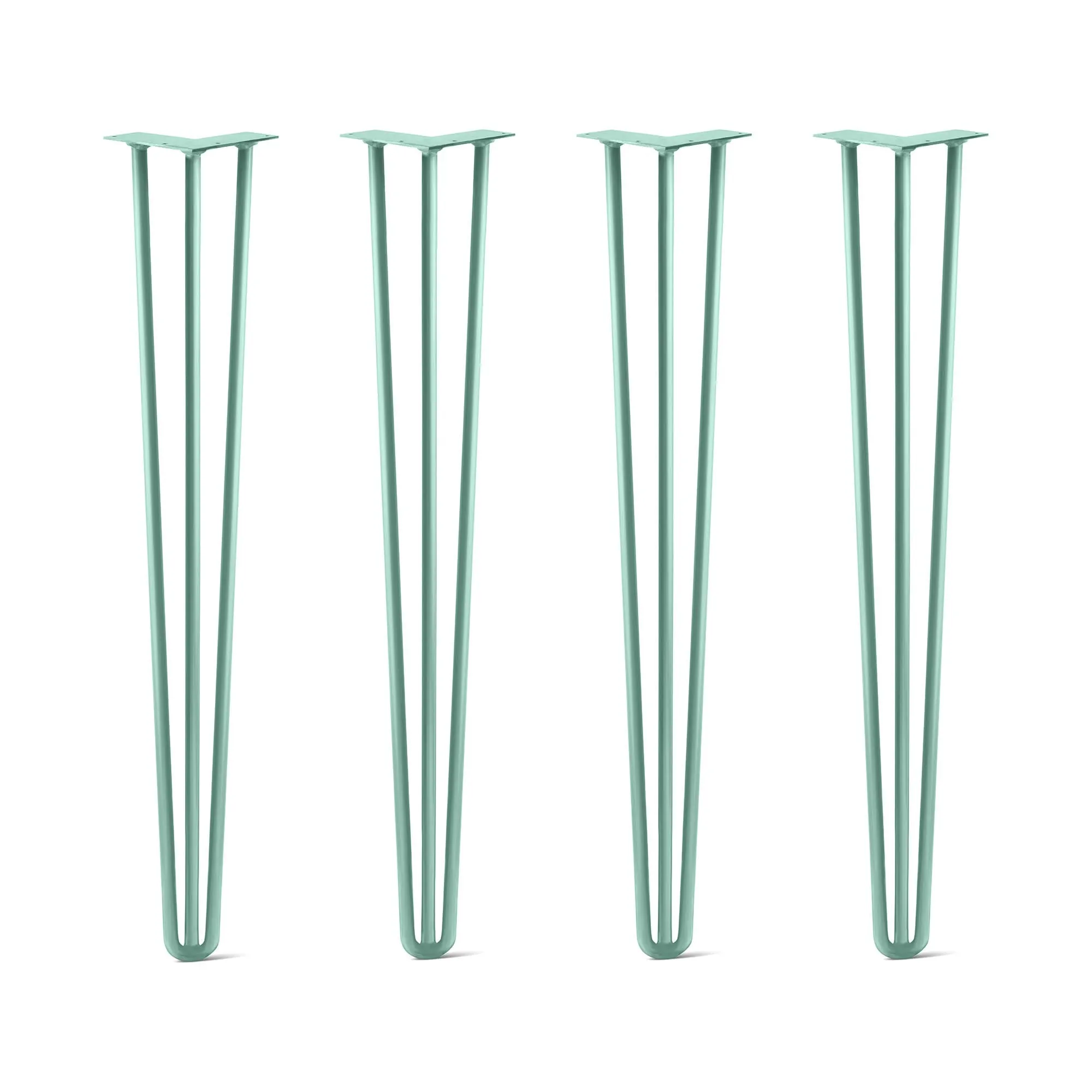 Hairpin Legs Set of 4, 3-Rod Design - Turquoise Powder Coated Finish