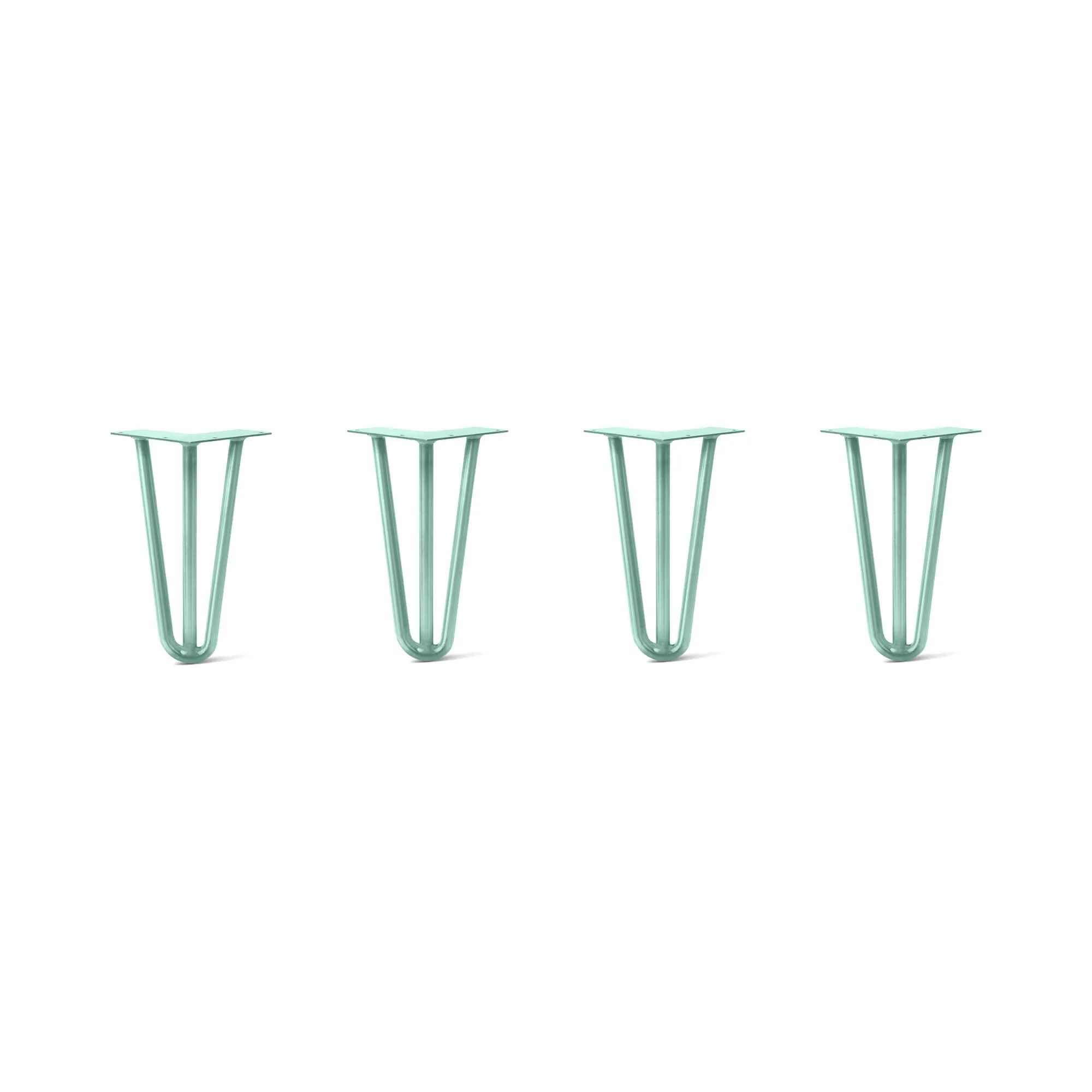 Hairpin Legs Set of 4, 3-Rod Design - Turquoise Powder Coated Finish