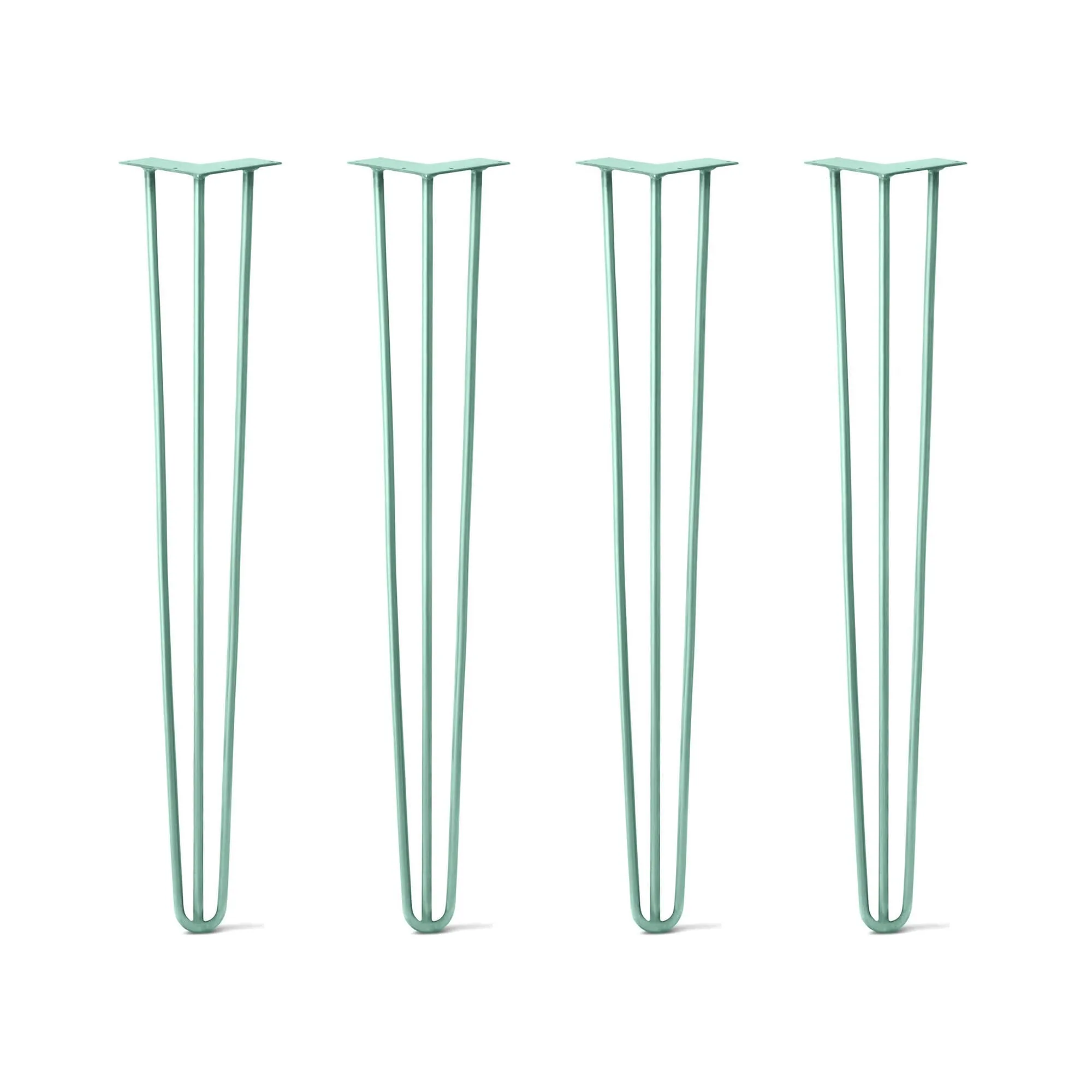 Hairpin Legs Set of 4, 3-Rod Design - Turquoise Powder Coated Finish