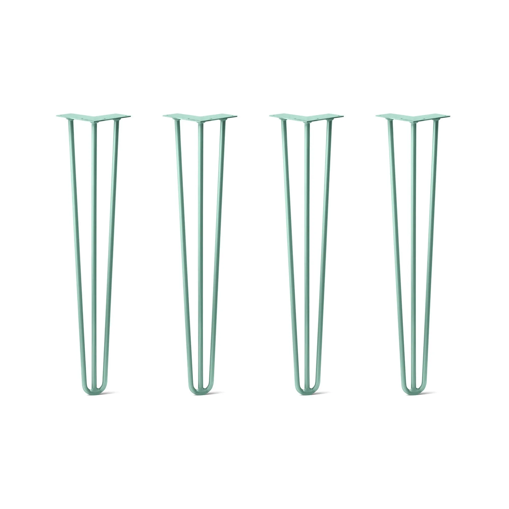 Hairpin Legs Set of 4, 3-Rod Design - Turquoise Powder Coated Finish