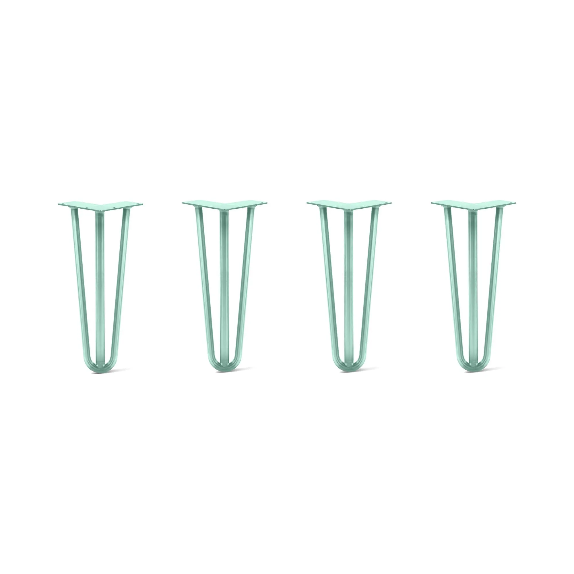 Hairpin Legs Set of 4, 3-Rod Design - Turquoise Powder Coated Finish