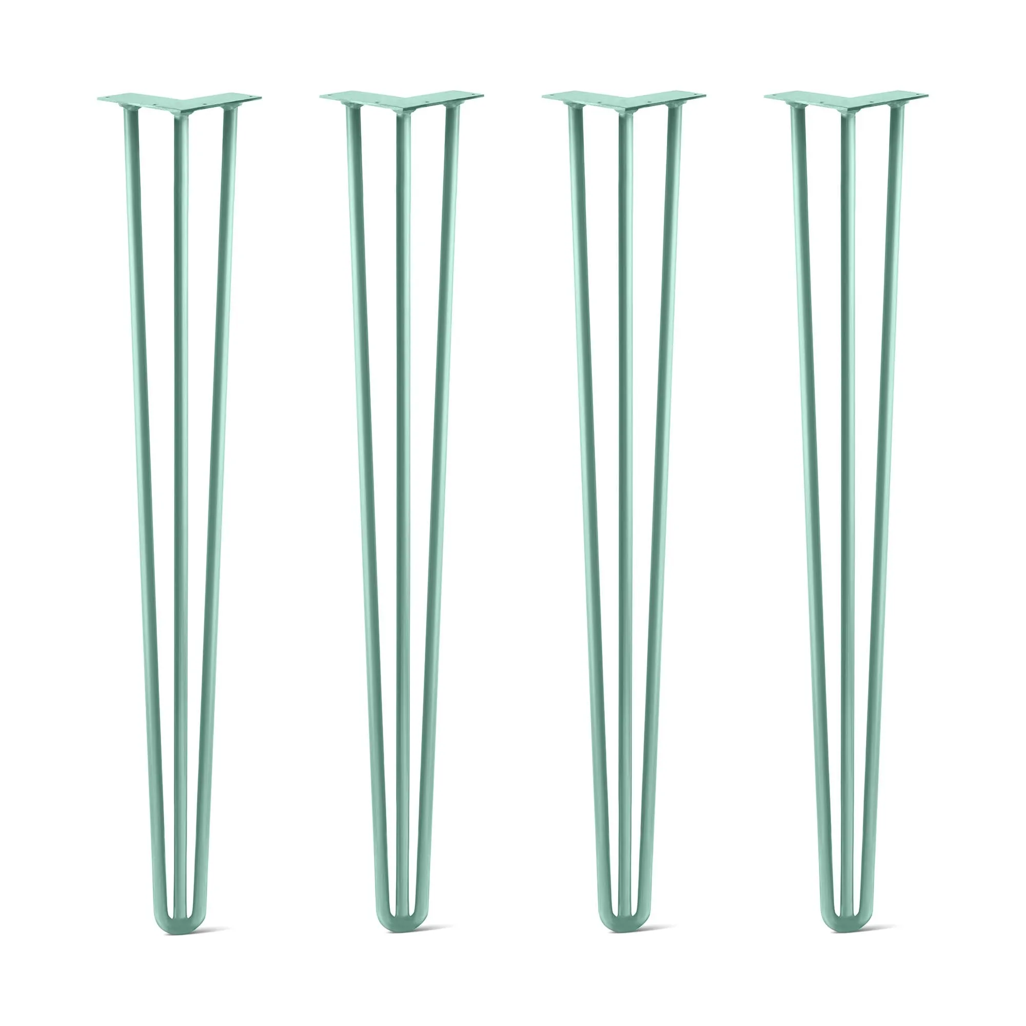 Hairpin Legs Set of 4, 3-Rod Design - Turquoise Powder Coated Finish