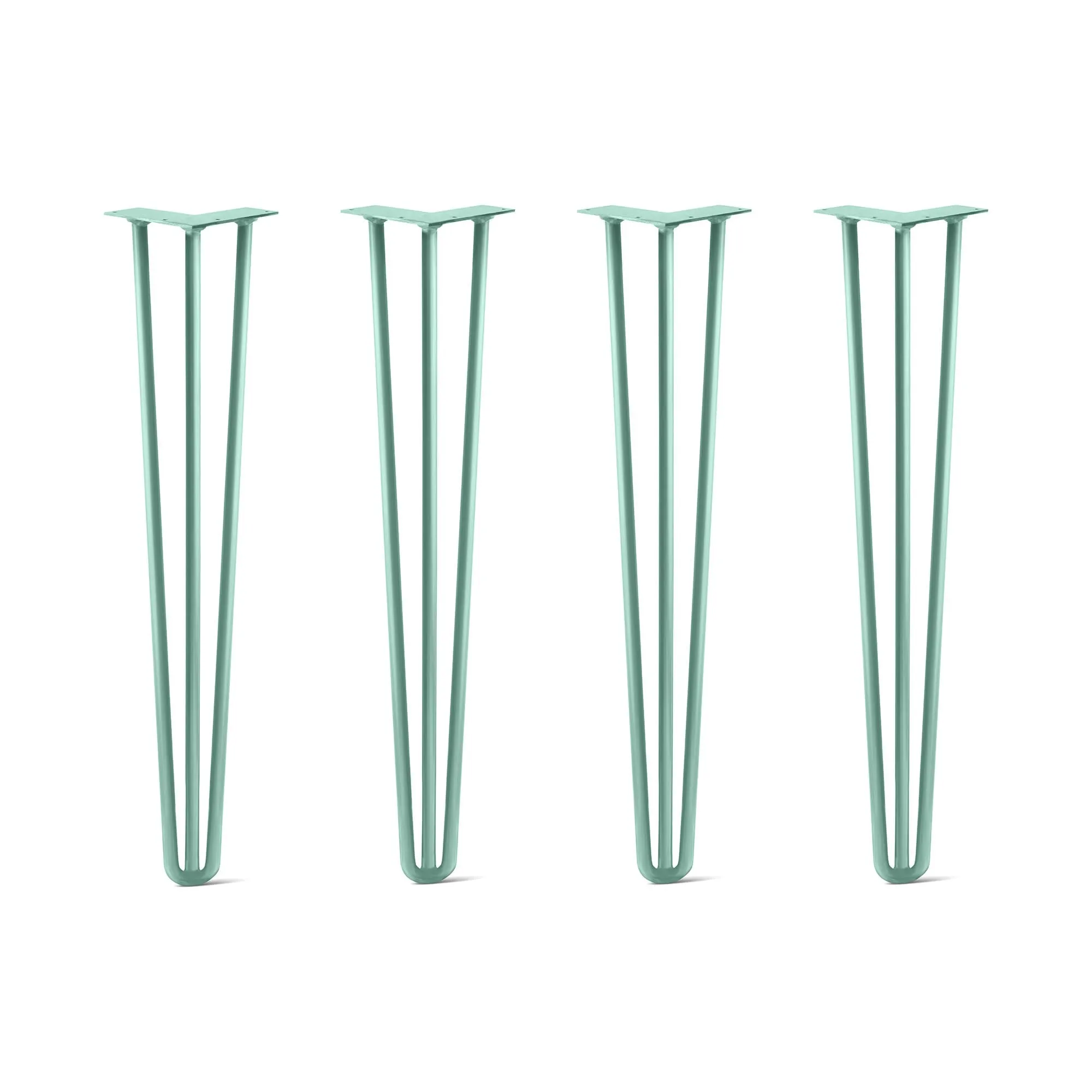 Hairpin Legs Set of 4, 3-Rod Design - Turquoise Powder Coated Finish