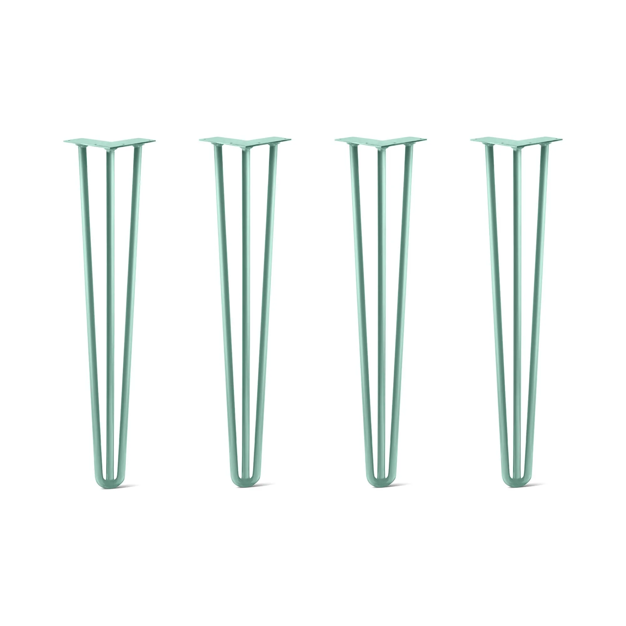 Hairpin Legs Set of 4, 3-Rod Design - Turquoise Powder Coated Finish