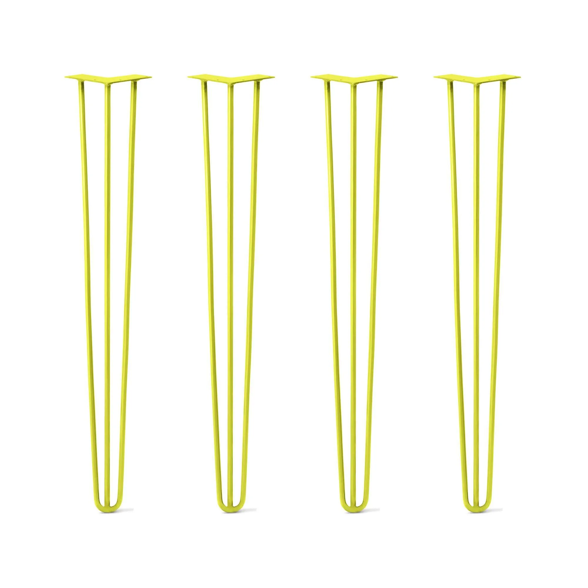 Hairpin Legs Set of 4, 3-Rod Design - Yellow Powder Coated Finish