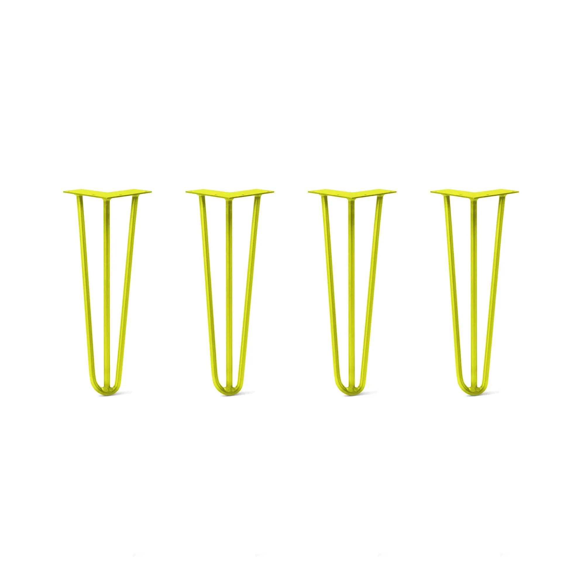 Hairpin Legs Set of 4, 3-Rod Design - Yellow Powder Coated Finish