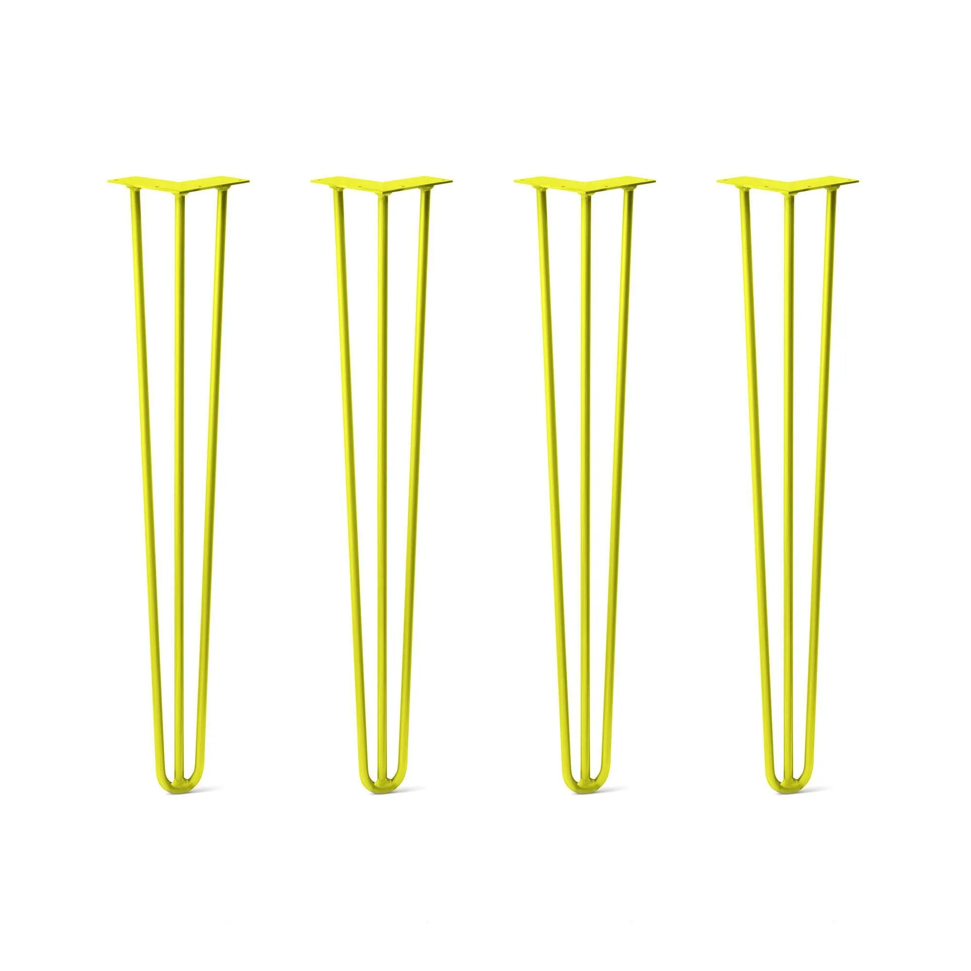 Hairpin Legs Set of 4, 3-Rod Design - Yellow Powder Coated Finish