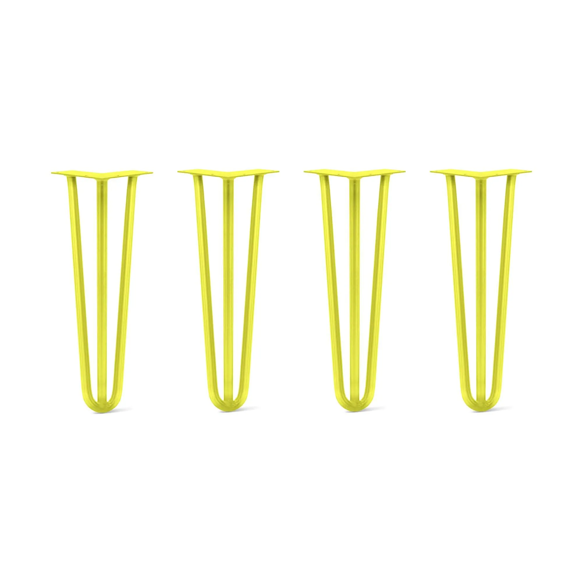 Hairpin Legs Set of 4, 3-Rod Design - Yellow Powder Coated Finish