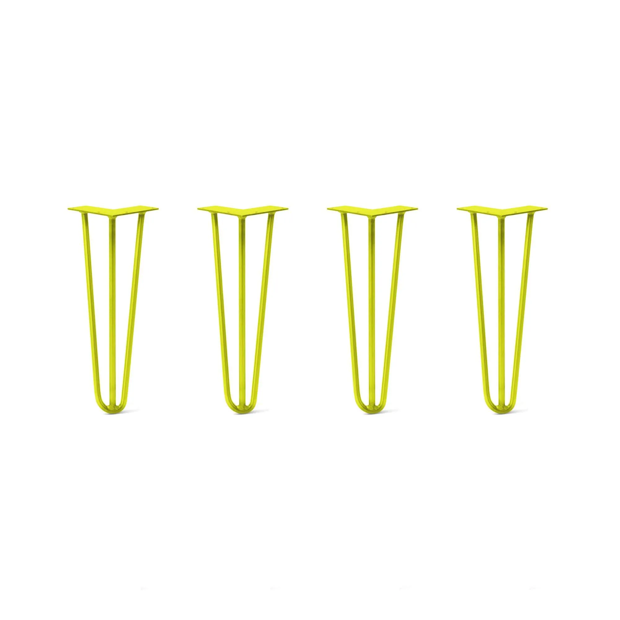 Hairpin Legs Set of 4, 3-Rod Design - Yellow Powder Coated Finish